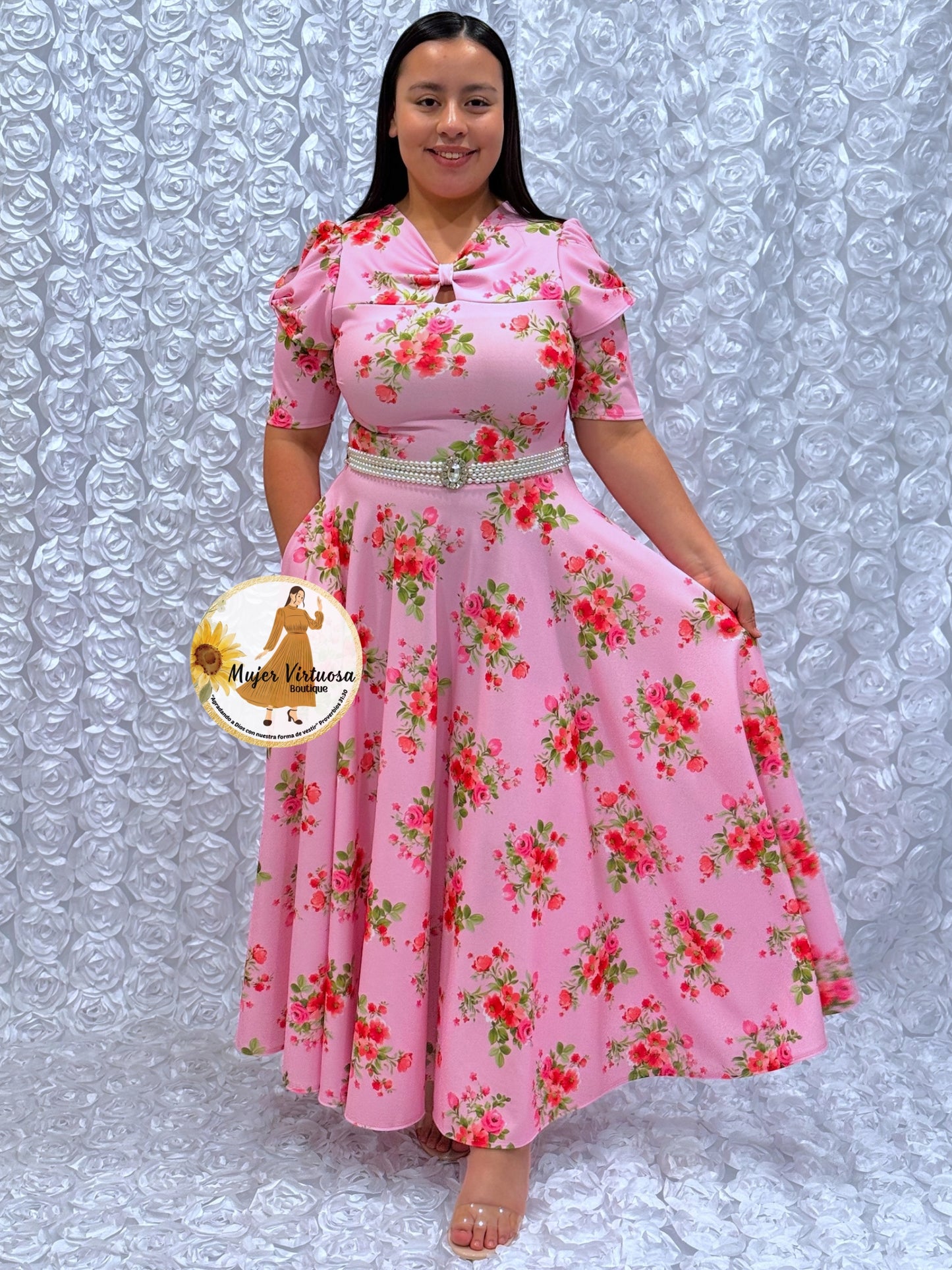 Bianca Pink Floral Dress