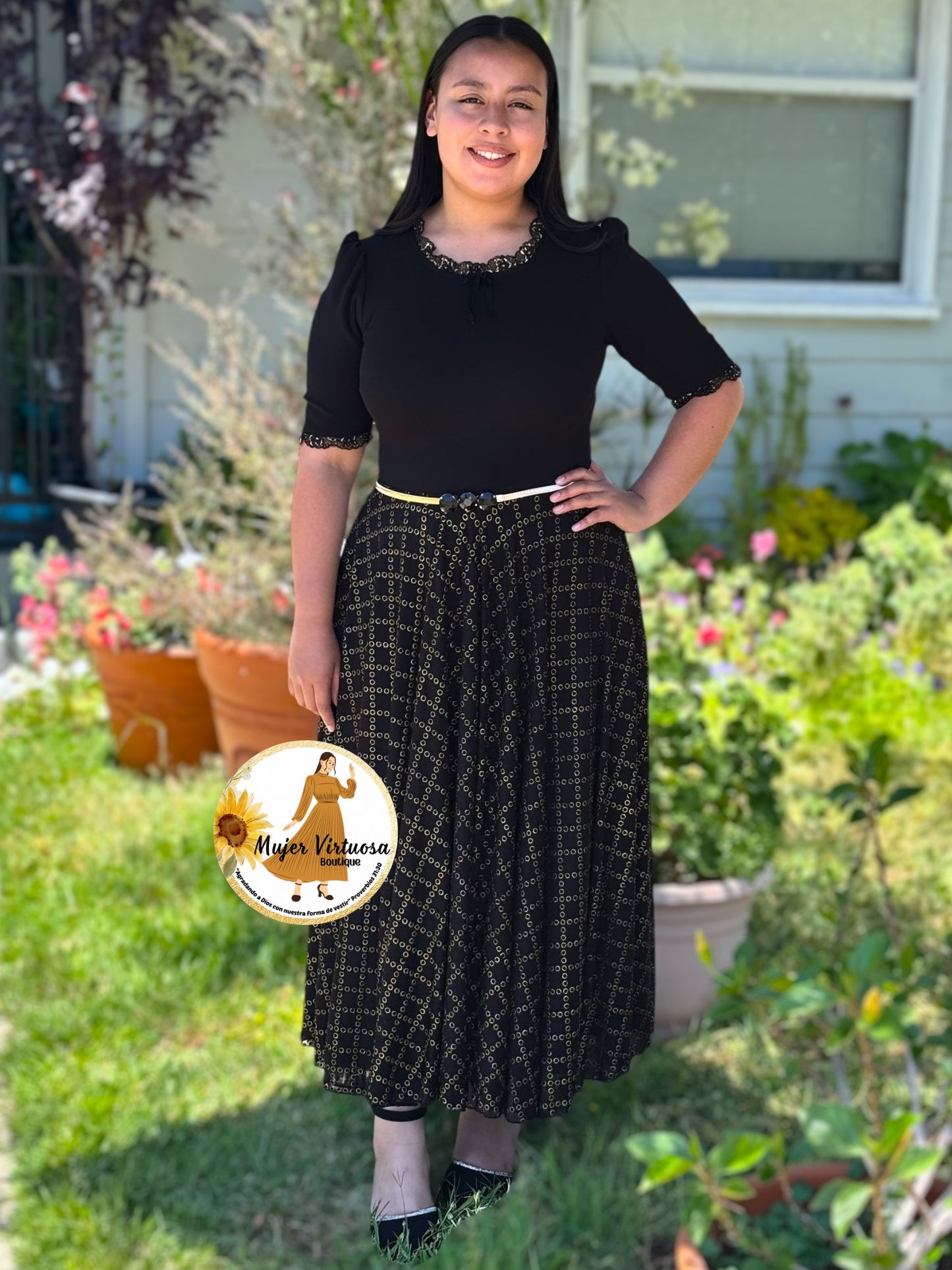 Noelia Black & Gold Dress