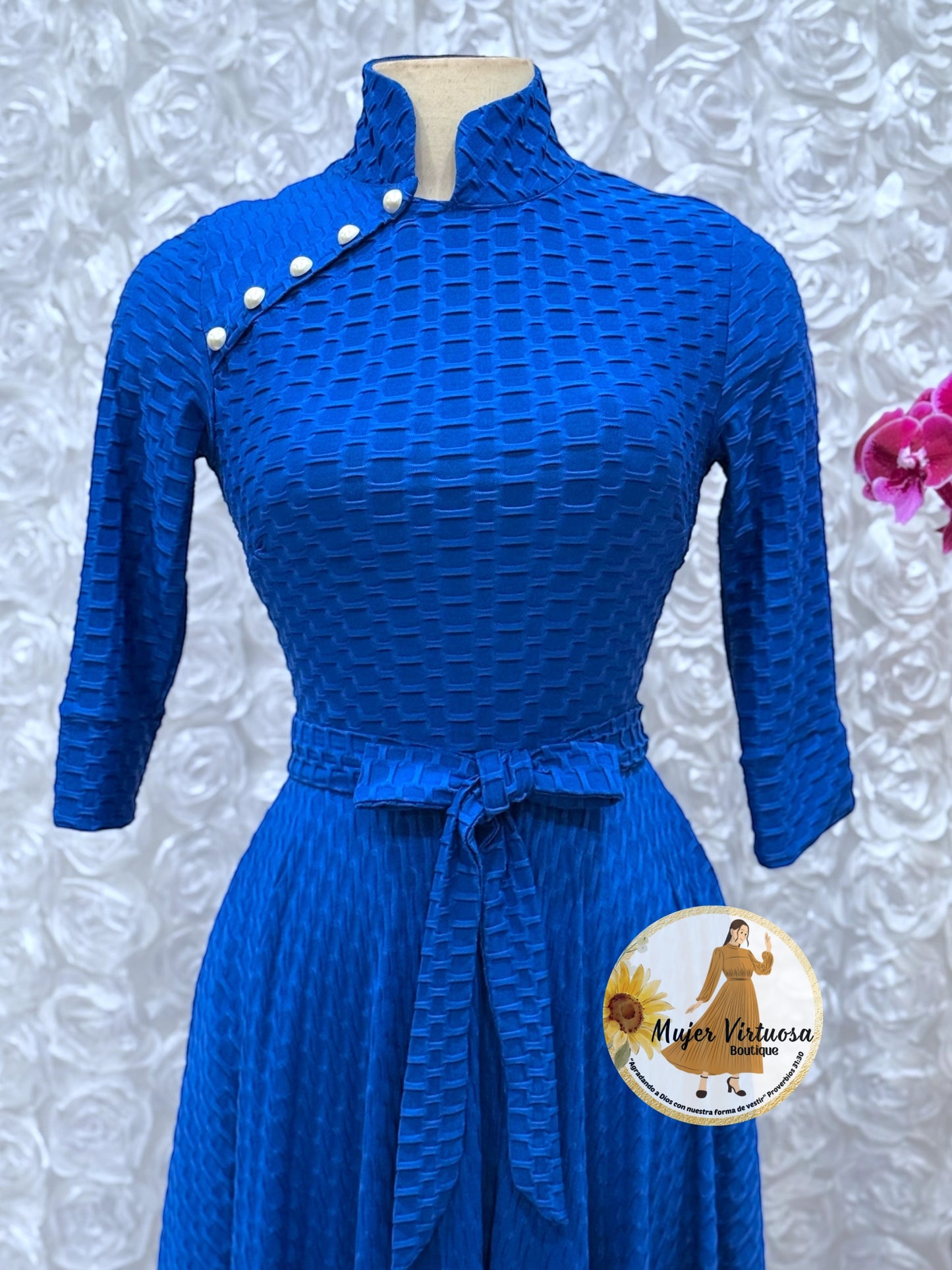 Royal Blue Chinese Style Dress