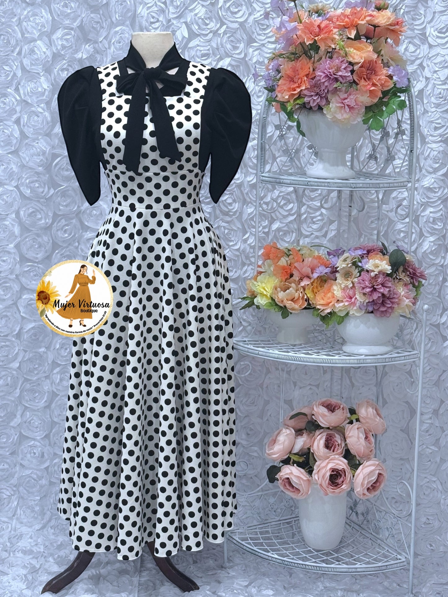Angie White Polka Dot Overall