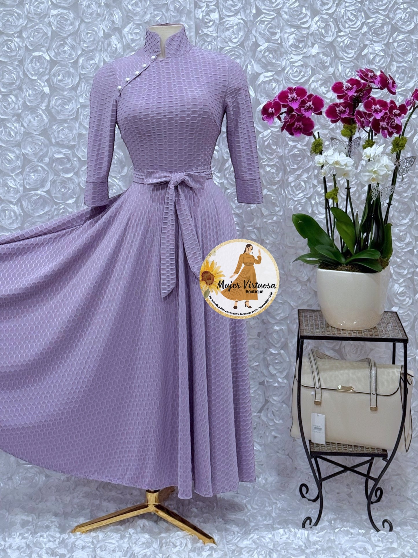 Lilac Chinese Style Dress