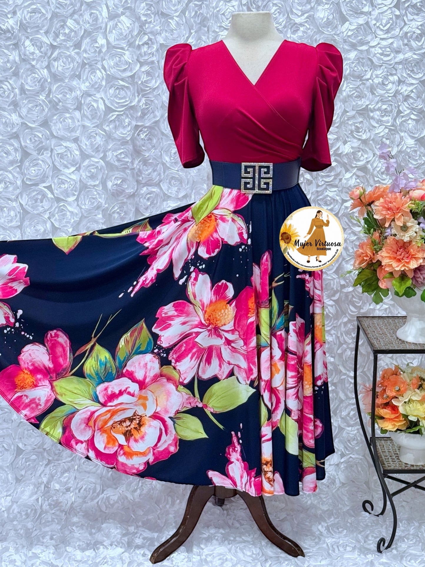 Suri Magenta Floral Dress