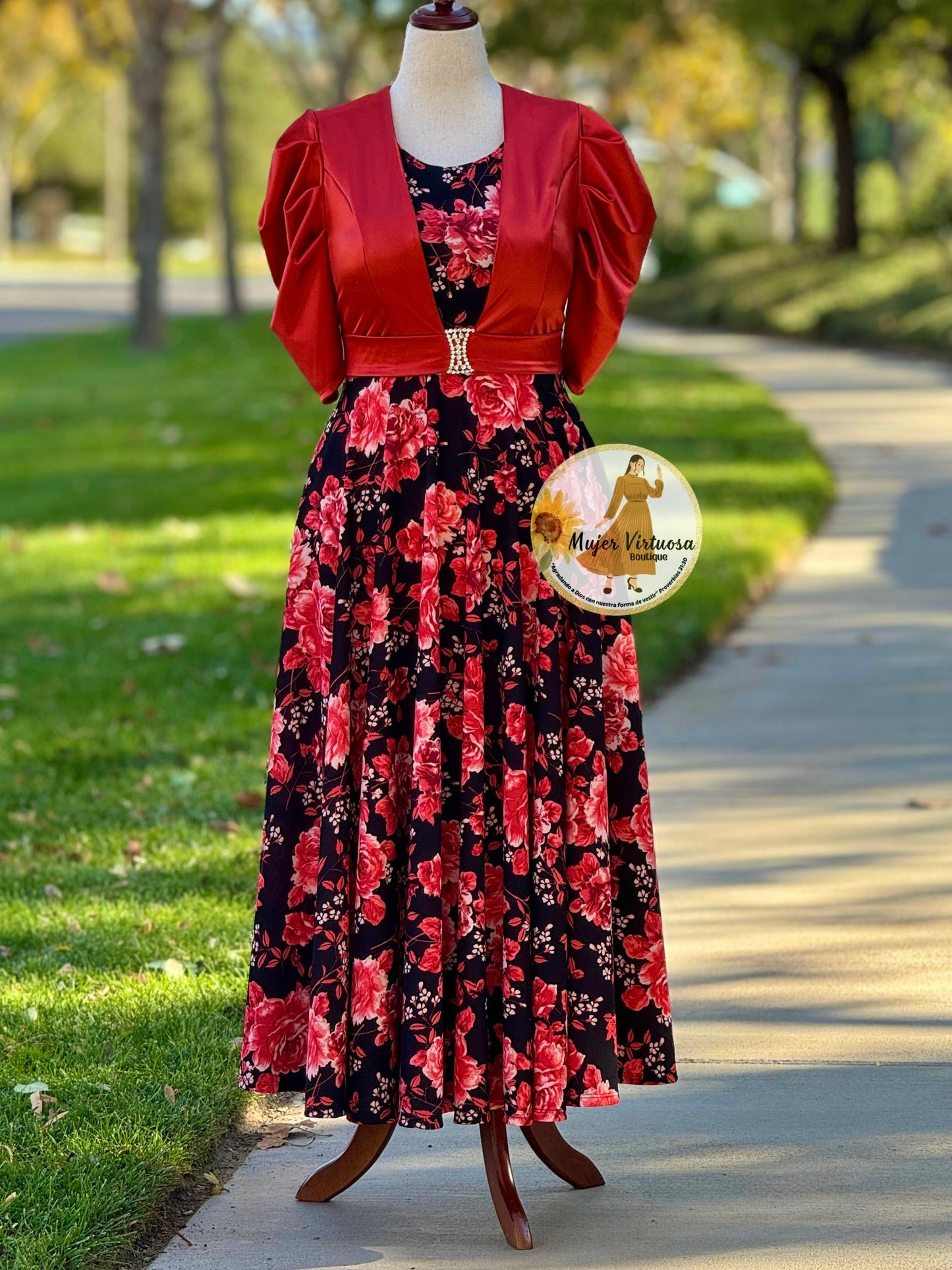 Saori Red/Black Blazer Dress