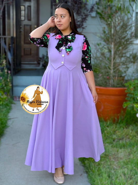 Sara Lilac Vest Overall