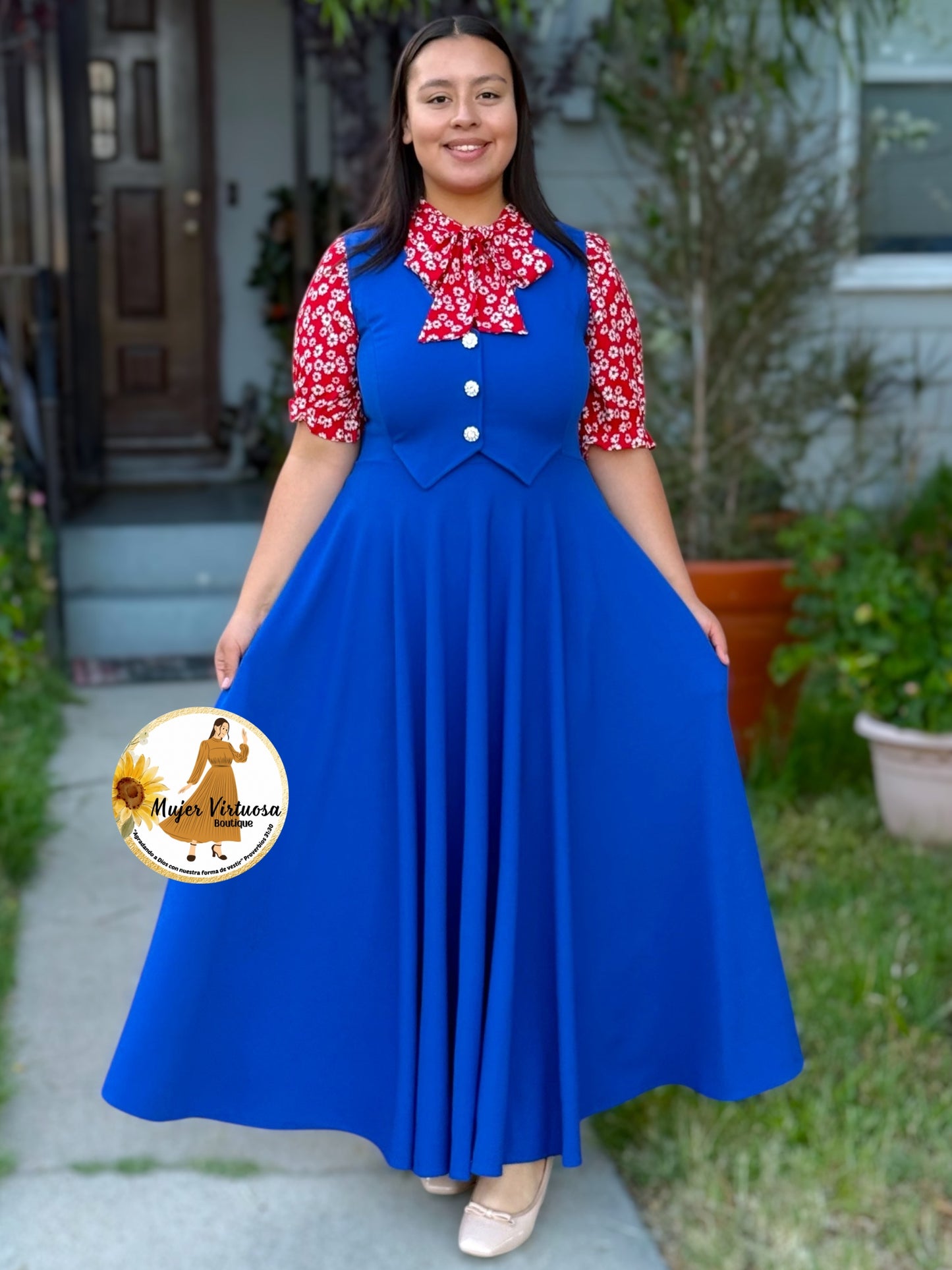 Sara Royal Blue Vest Overall