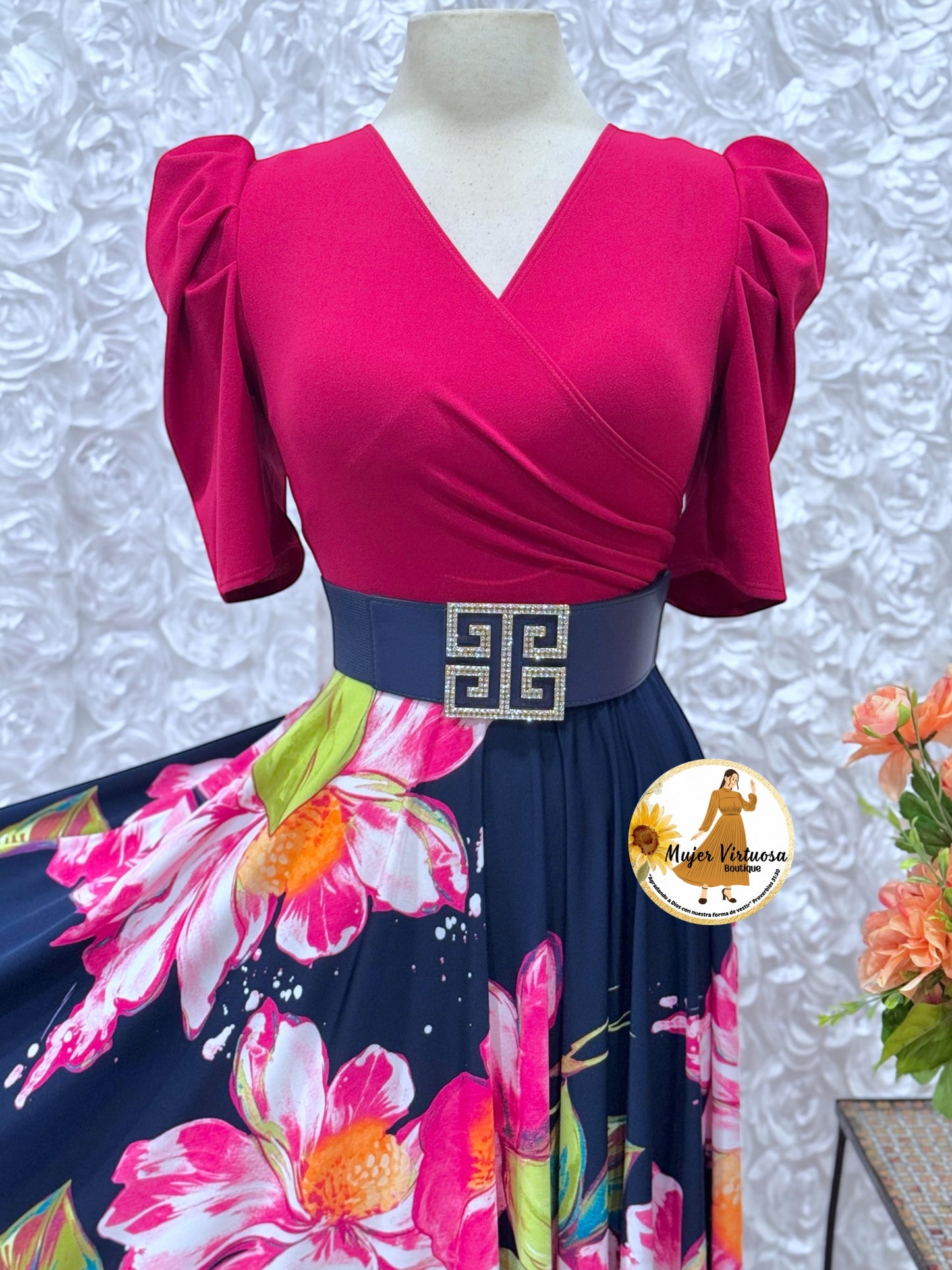 Suri Magenta Floral Dress