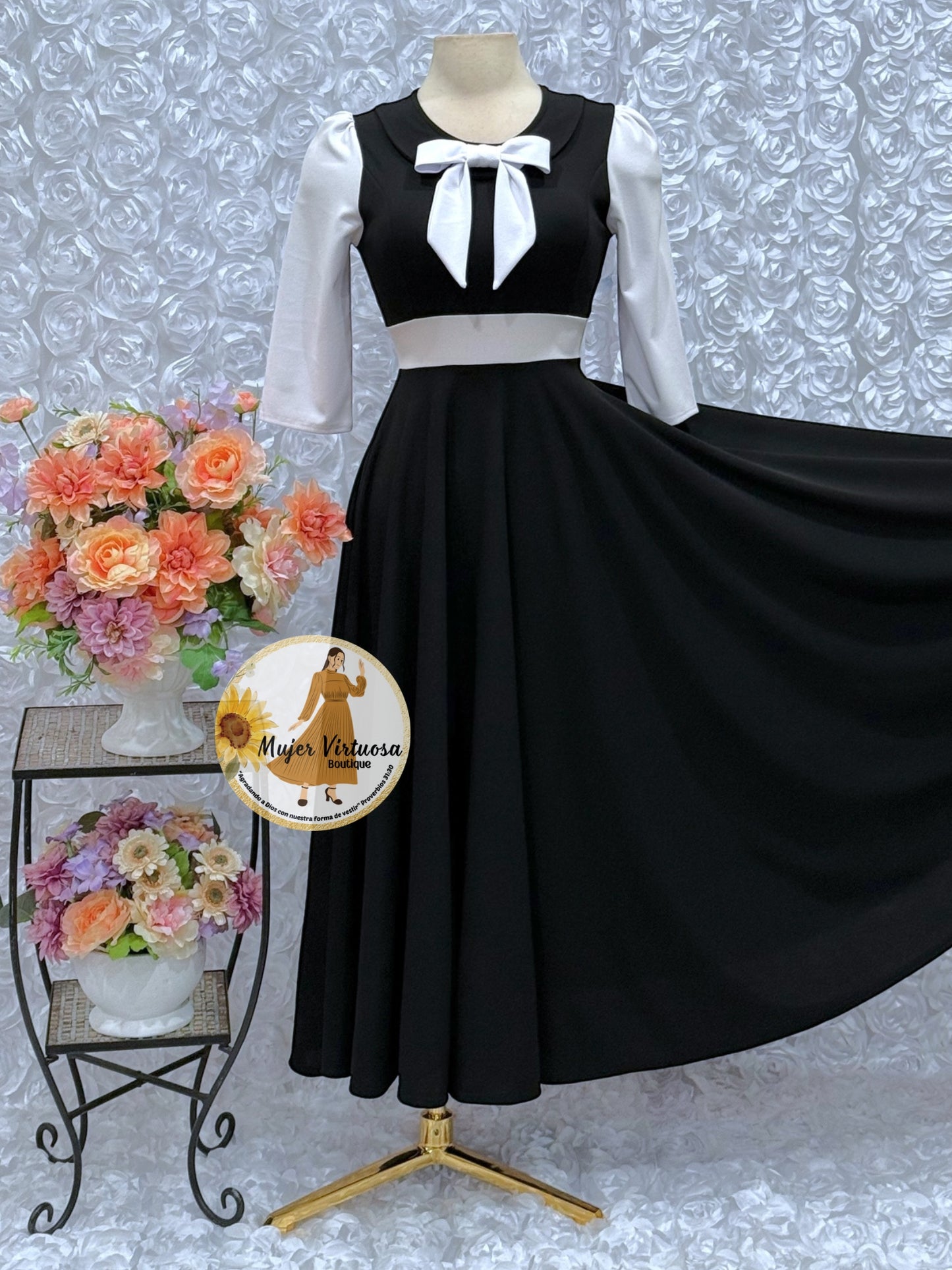 Agatha Black/White Sailor Dress