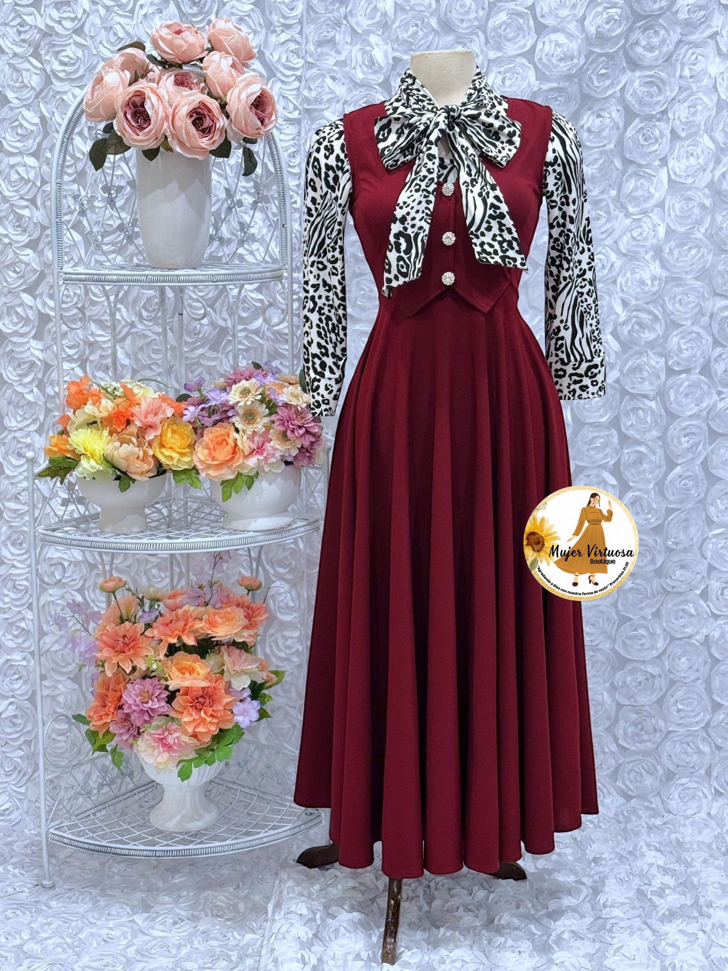 Sara Burgundy Vest Overall