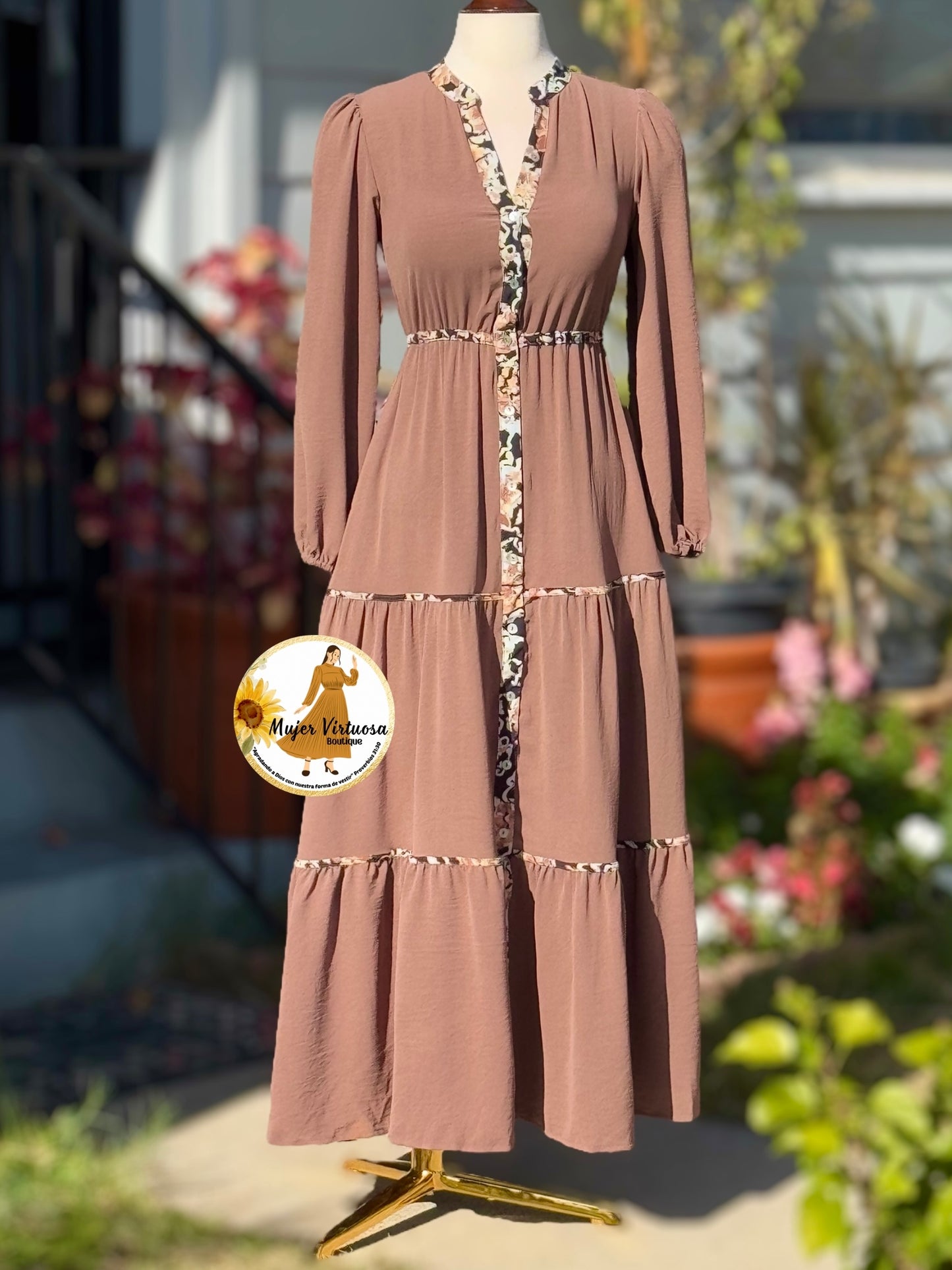 Amber Brown Maxi Dress