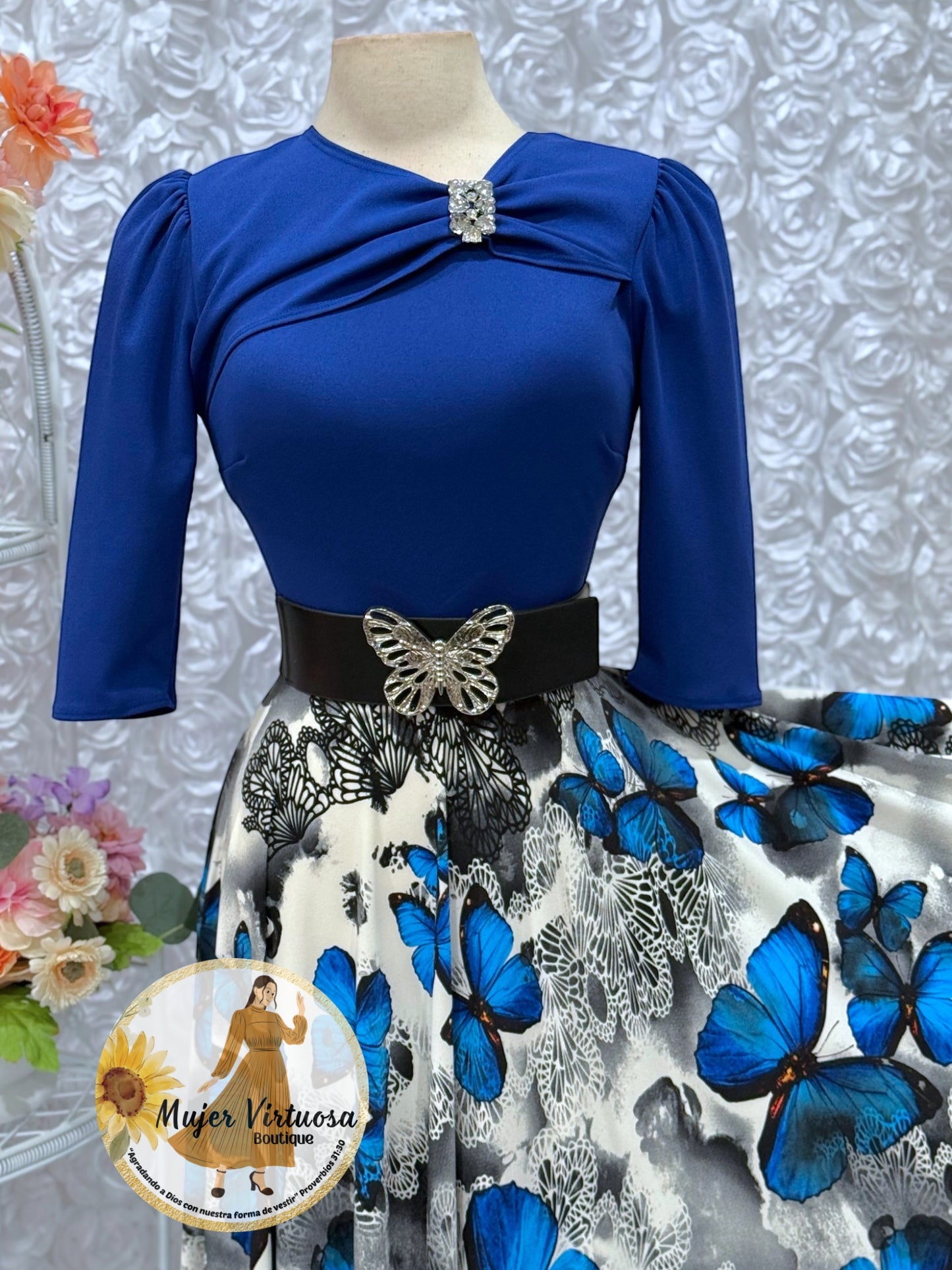 Rosalie Royal Blue Butterfly Dress