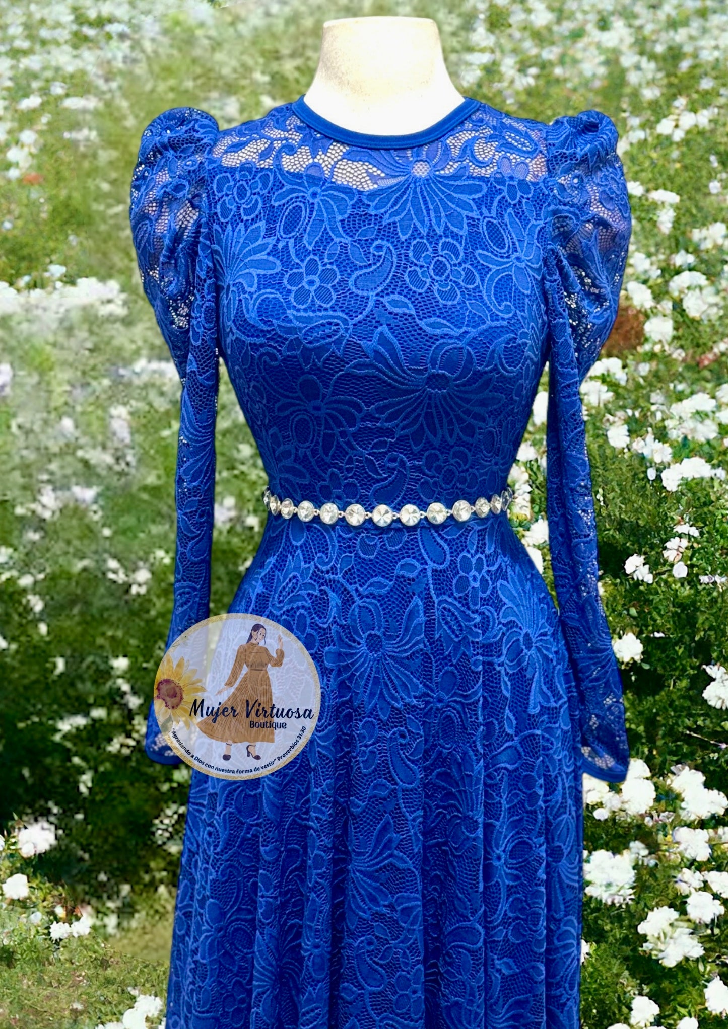 Ophelia Royal Blue Lace Dress