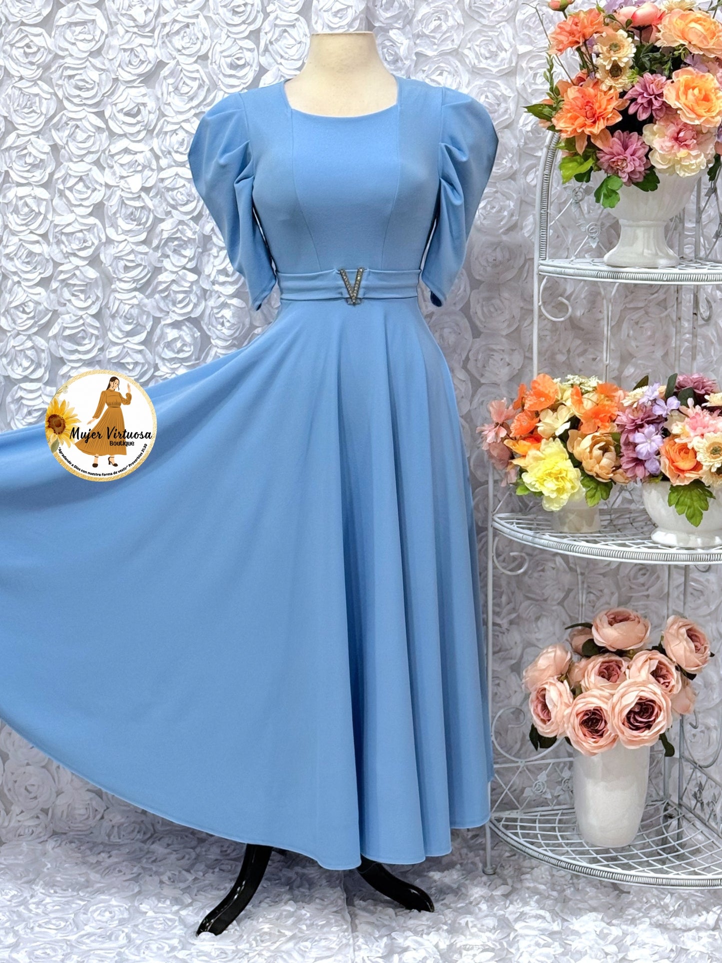 Lily Sky Blue Maxi Dress