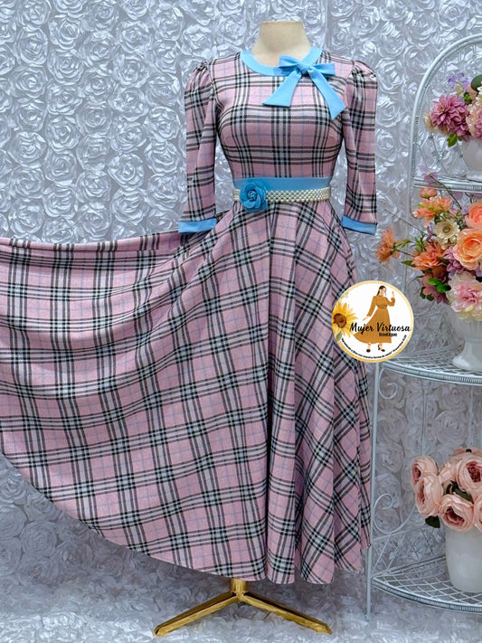 Juliette Pink/Blue Plaid Dress