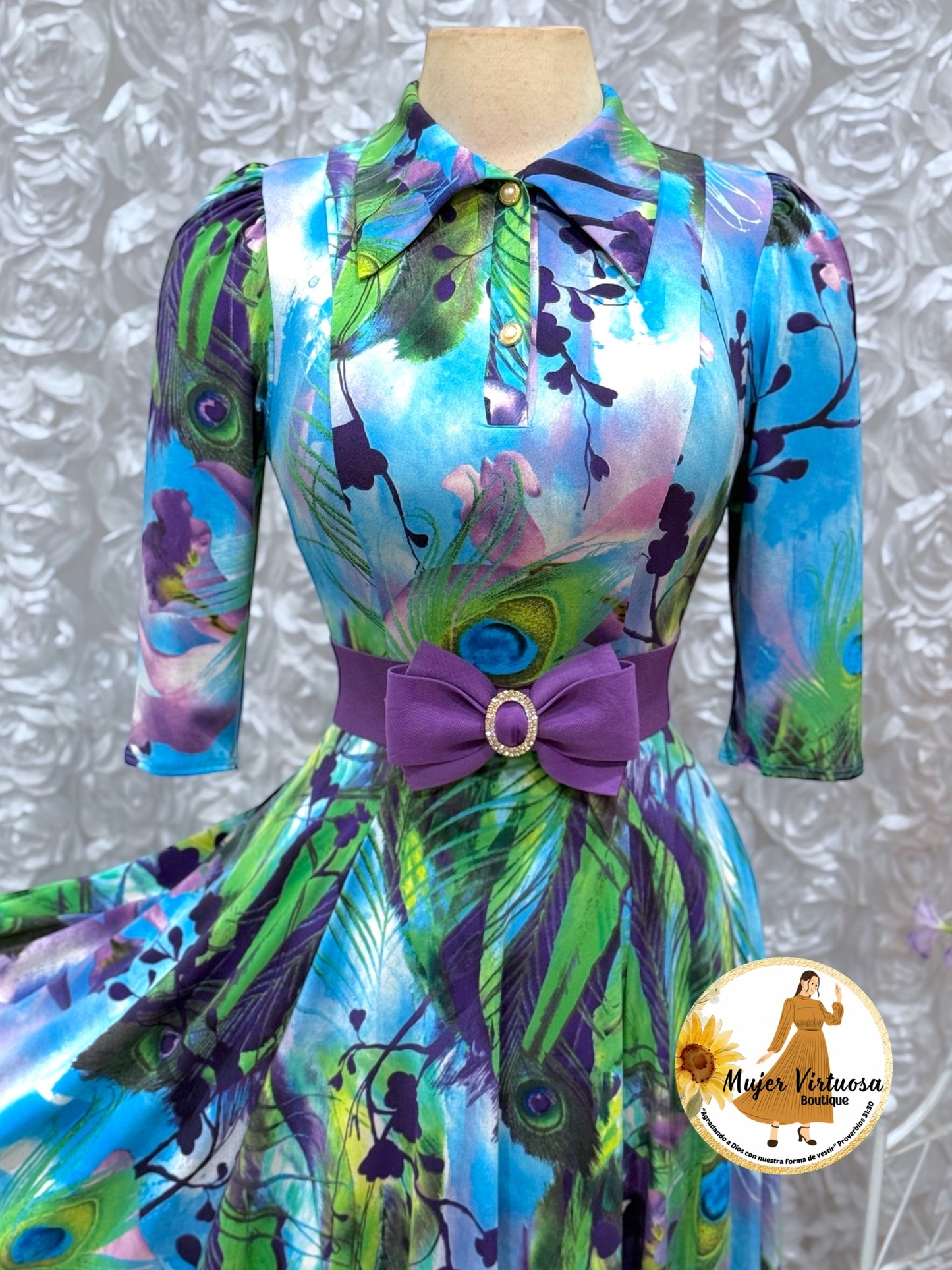 Purple Bow Elastic Belt