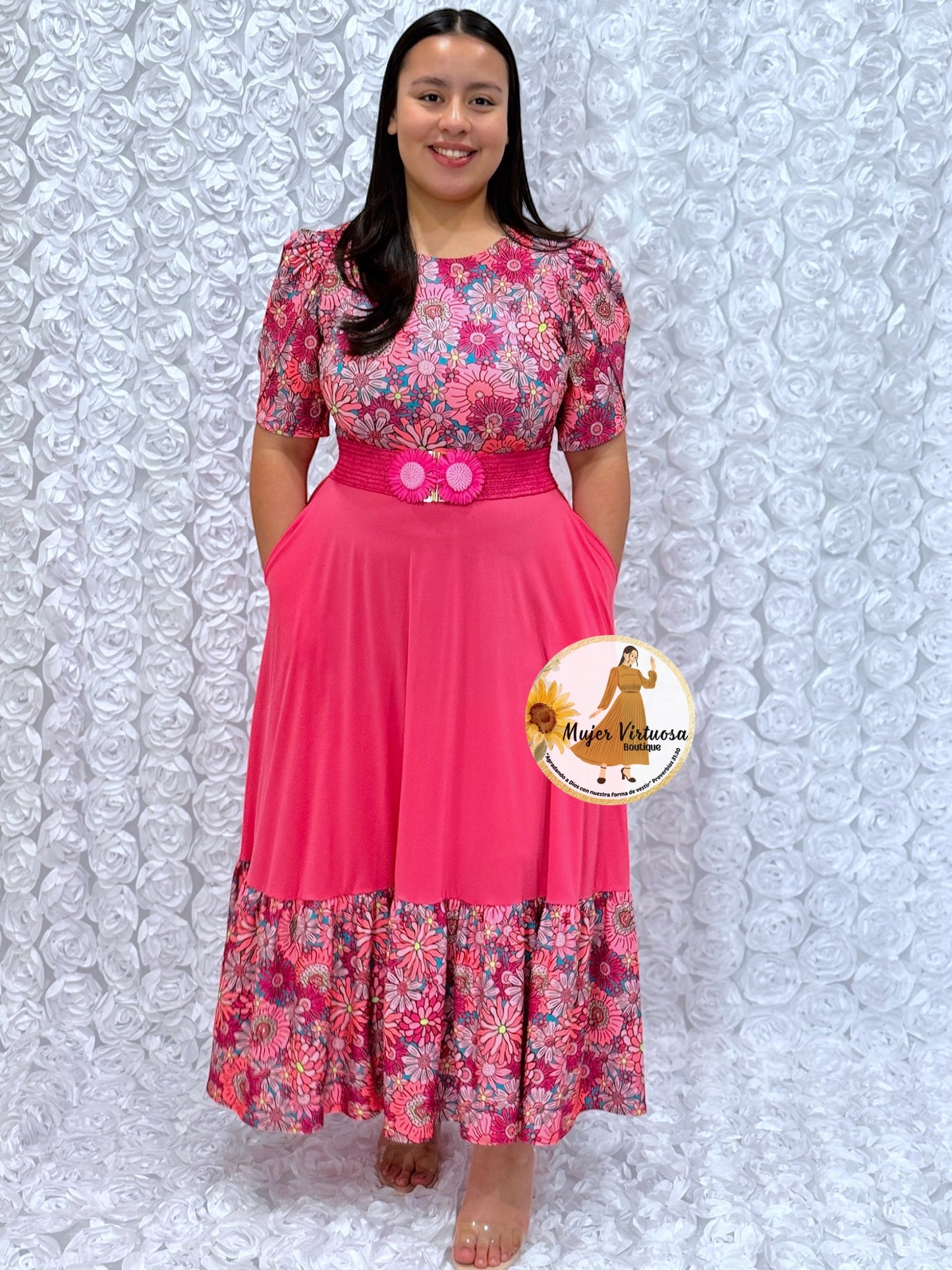 Ruth Floral Top & Pink Maxi Dress