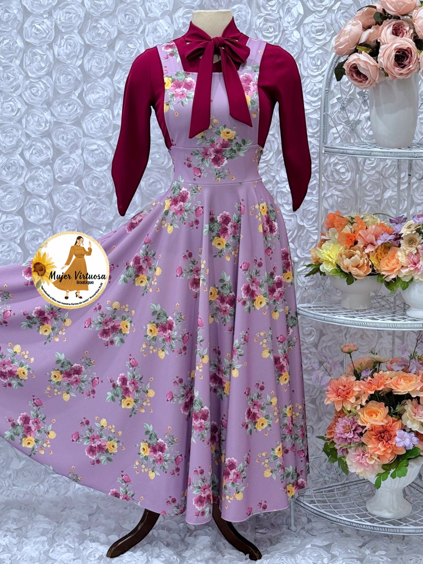 Angie Lilac Floral Overall
