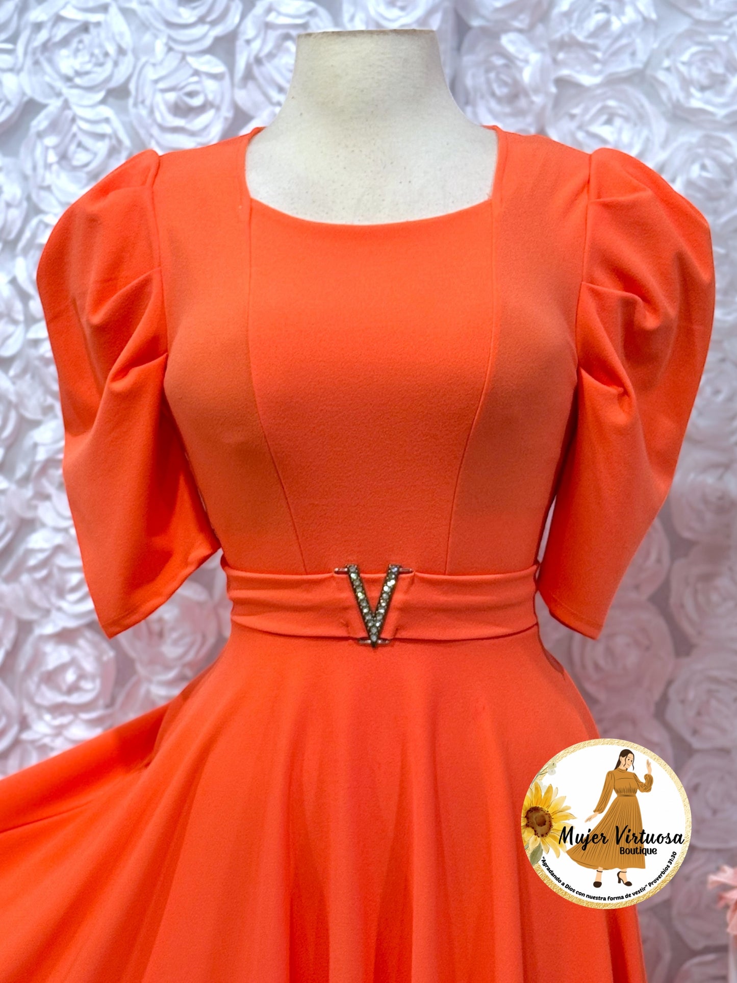 Lily Tangerine Maxi Dress