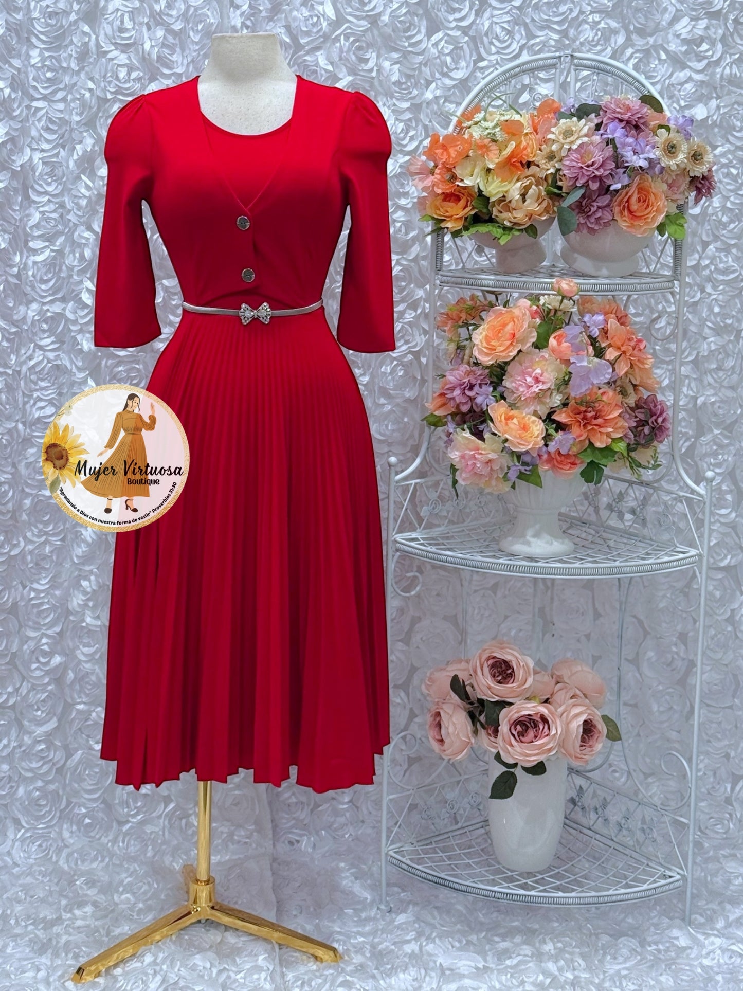 Milena Red Blazer Midi Dress