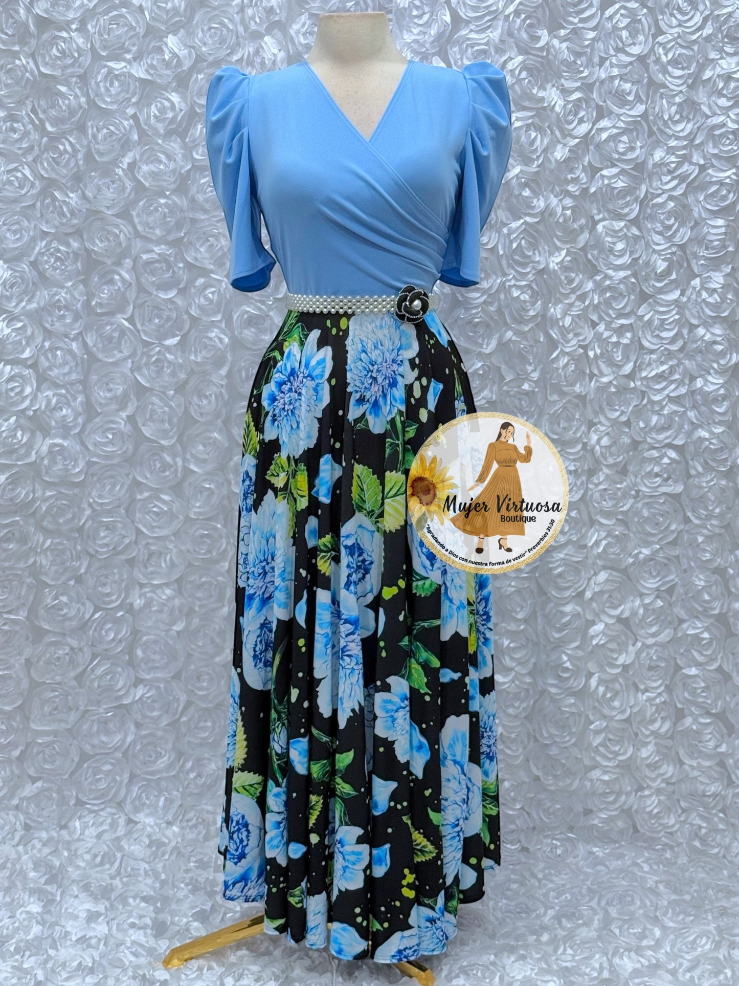 Suri Sky Blue Floral Dress