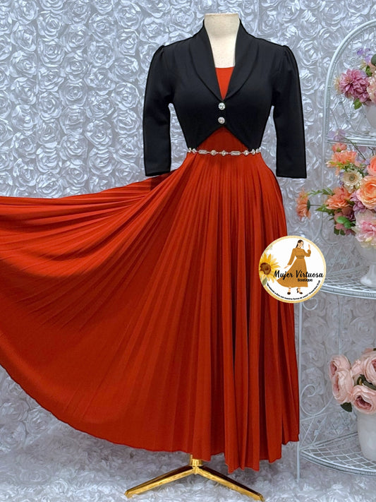 Emely Black & Rust Dress