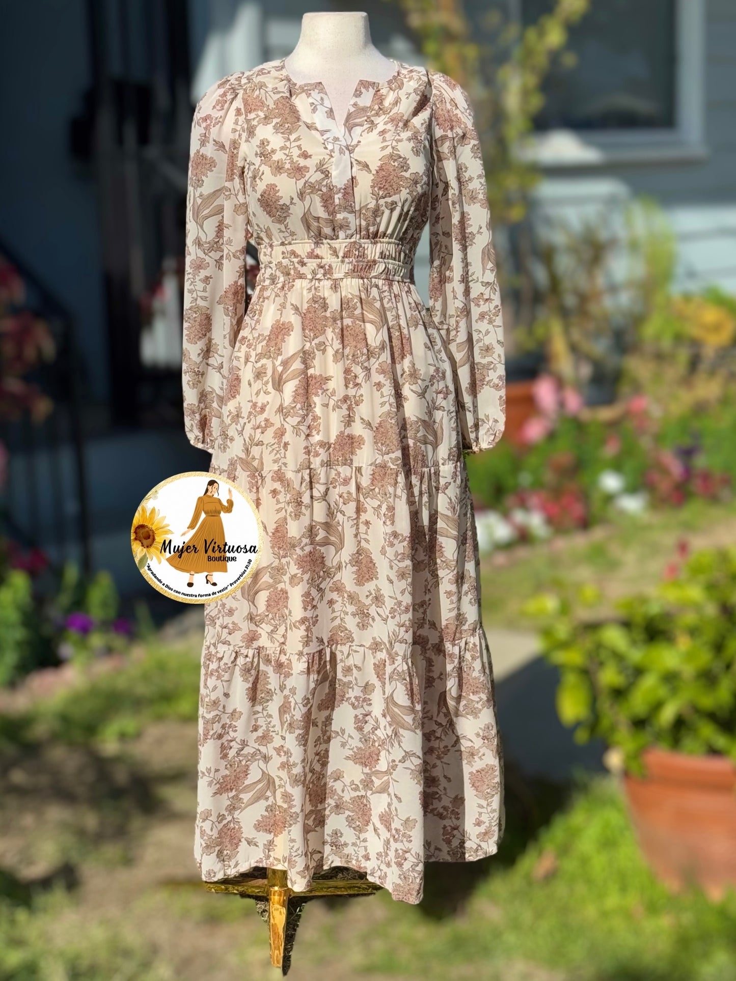 Ivory Floral Dress