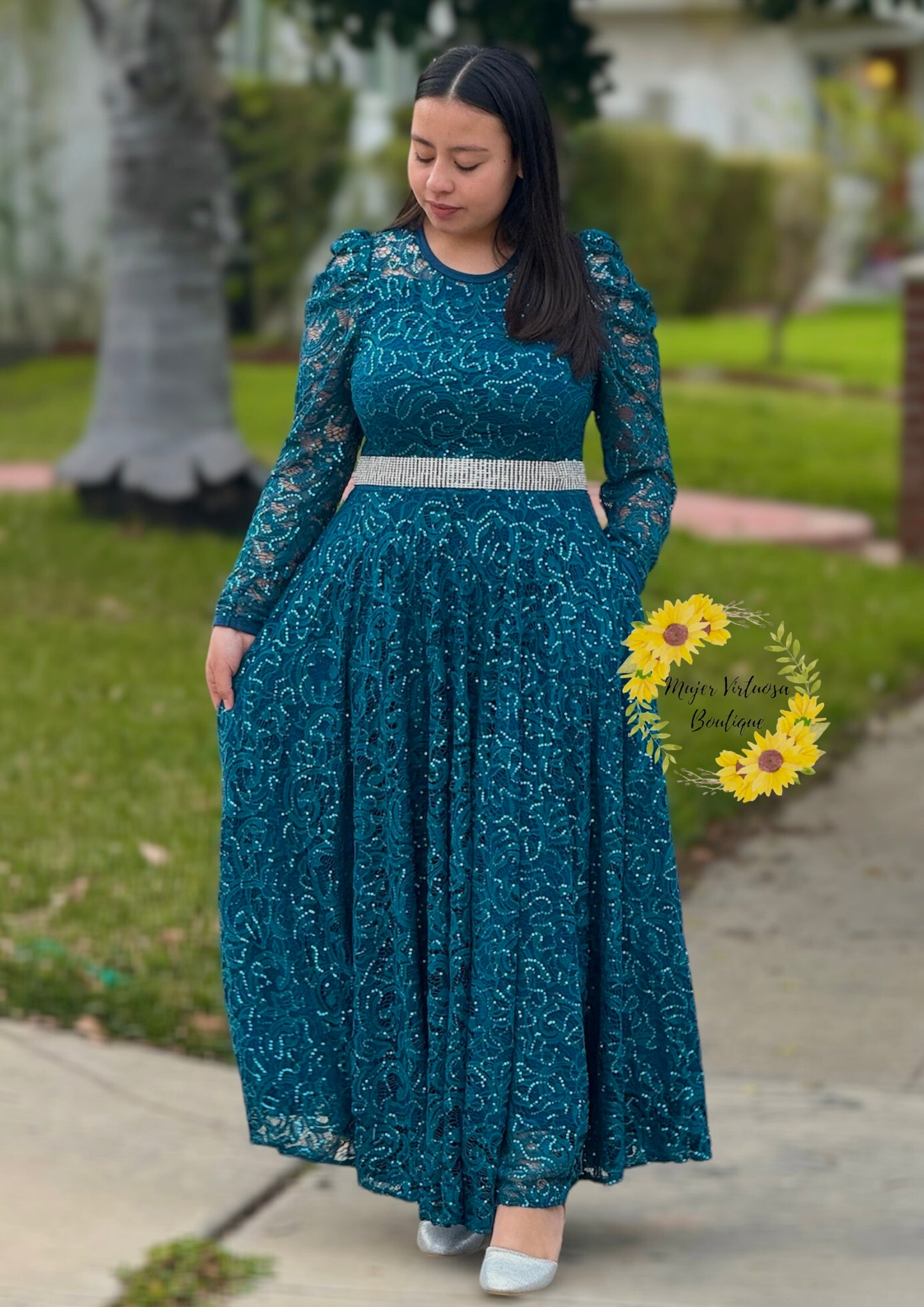 Ophelia Emerald Sequin Dress
