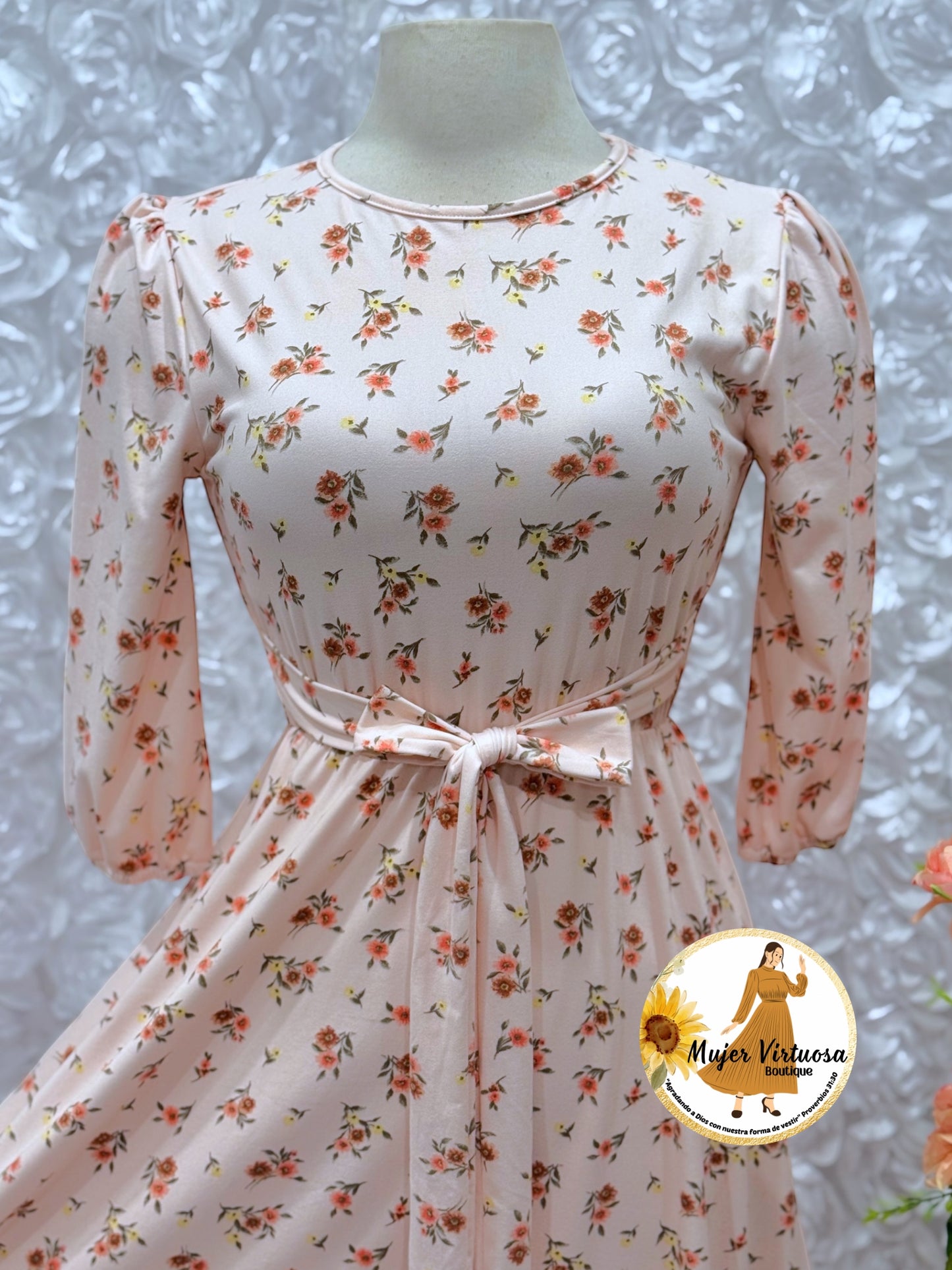 Adele Pink Floral Midi Dress