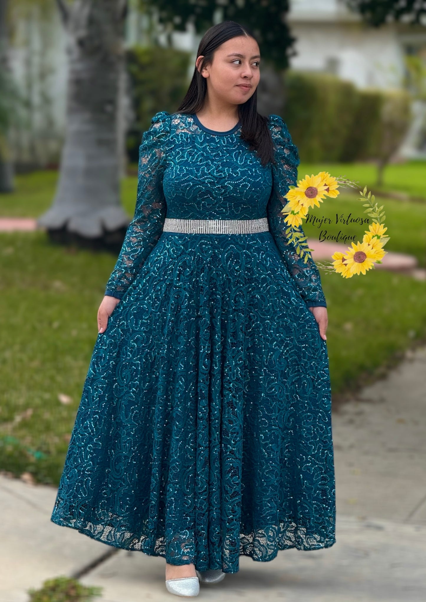 Ophelia Emerald Sequin Dress