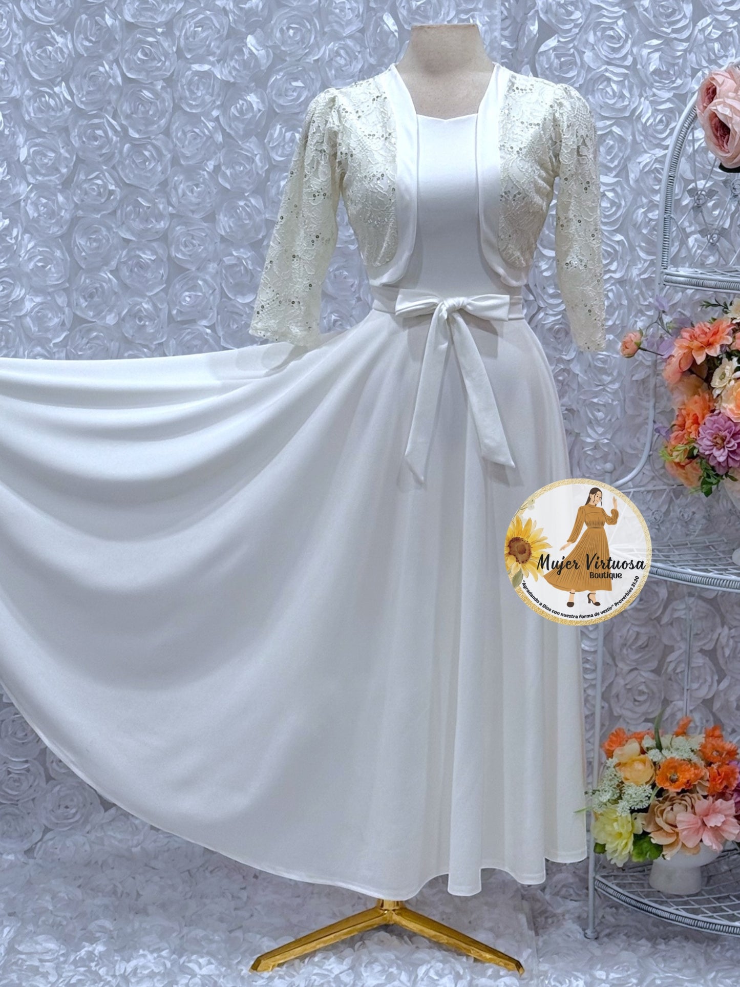 Emma Ivory Lace Blazer Dress