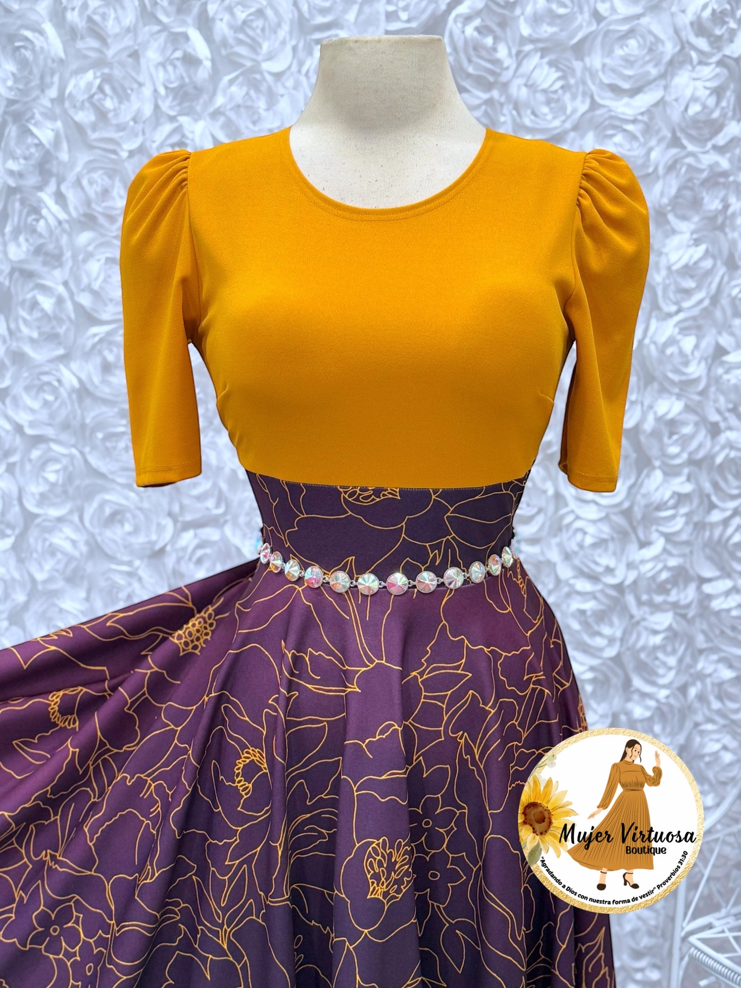 Eliana Mustard/Uva Ombre Dress