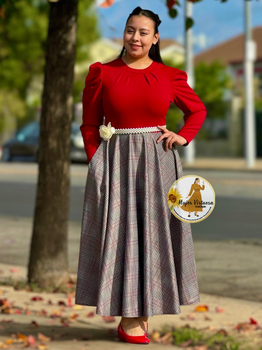 Eloisa Red Plaid Dress