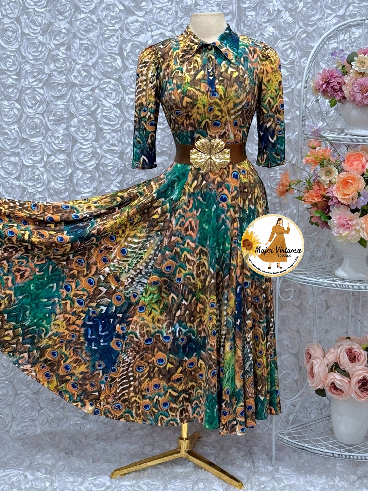 Minerva Brown Floral Dress