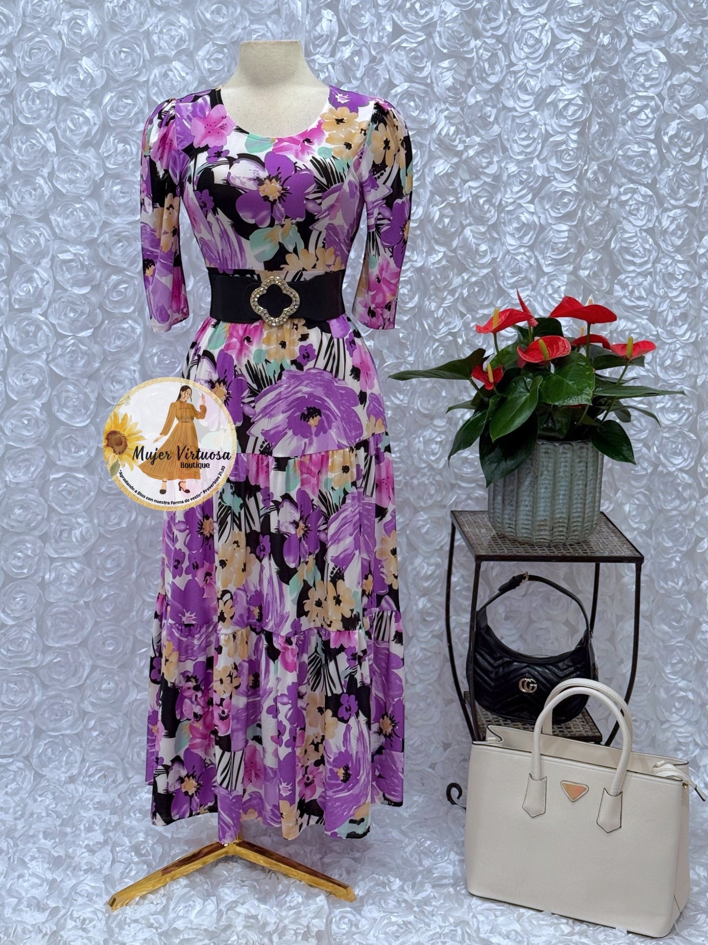 “Sunny days” Purple Floral Dress