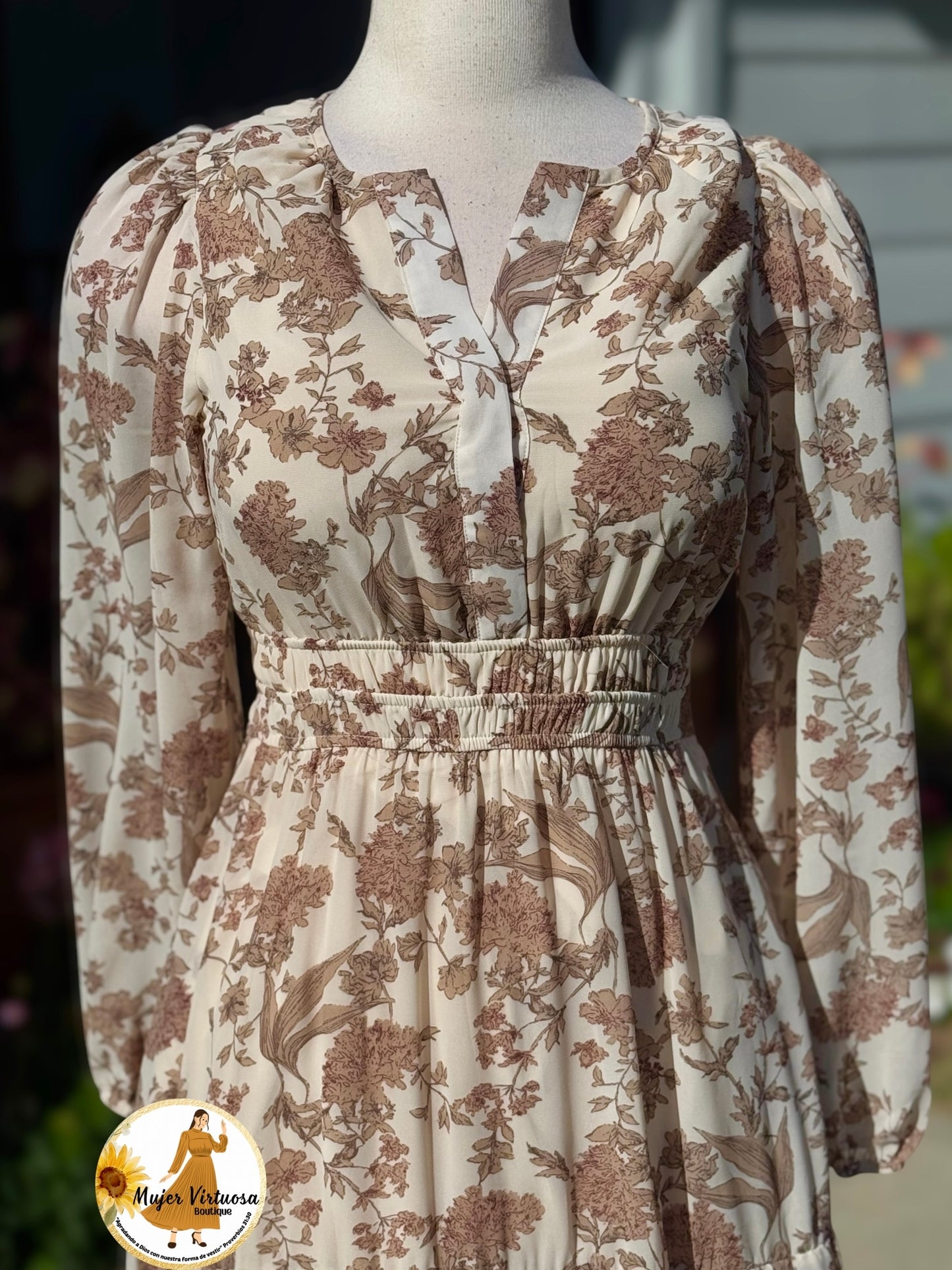 Ivory Floral Dress