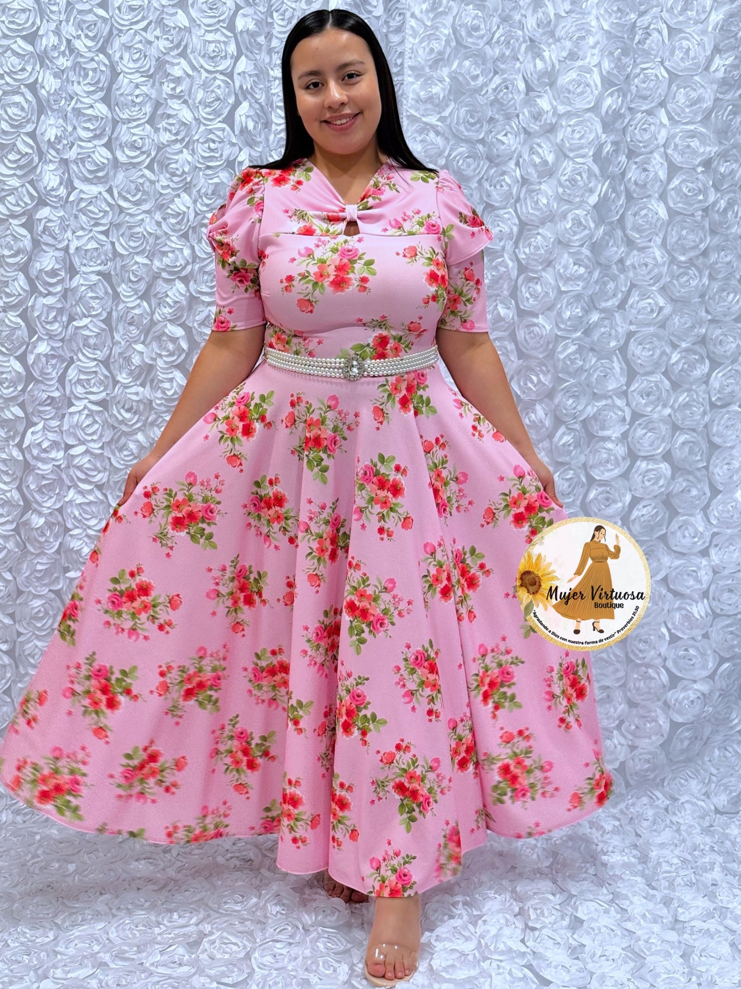 Bianca Pink Floral Dress