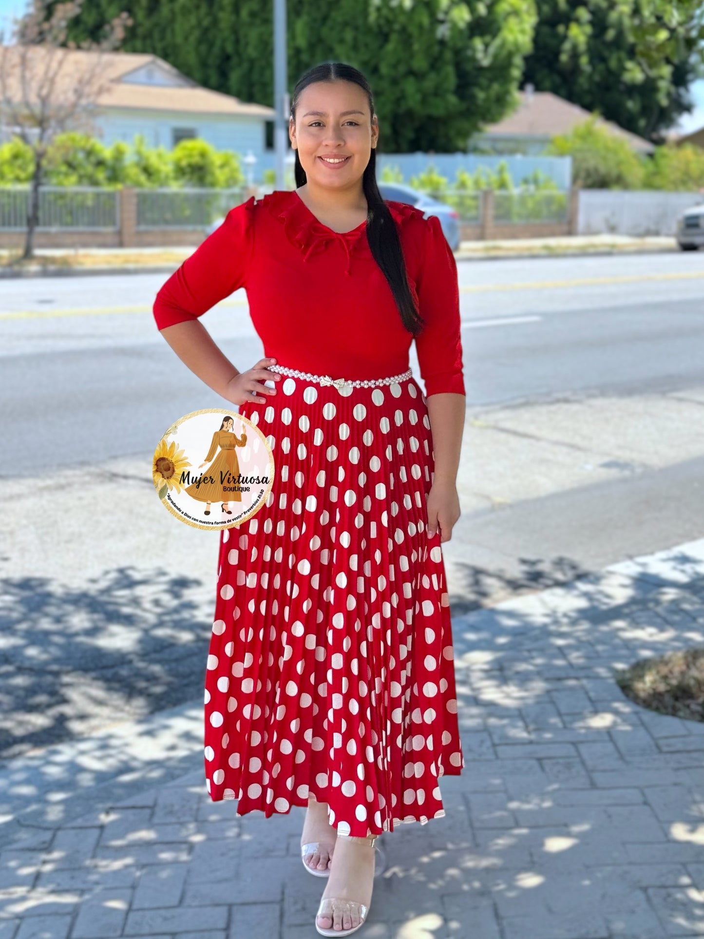 Francesca Red Polka Dot Dress