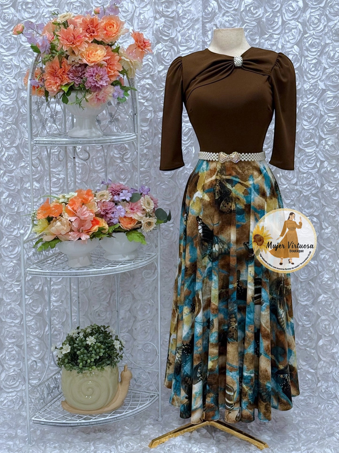 Rosalie Brown Butterfly Dress