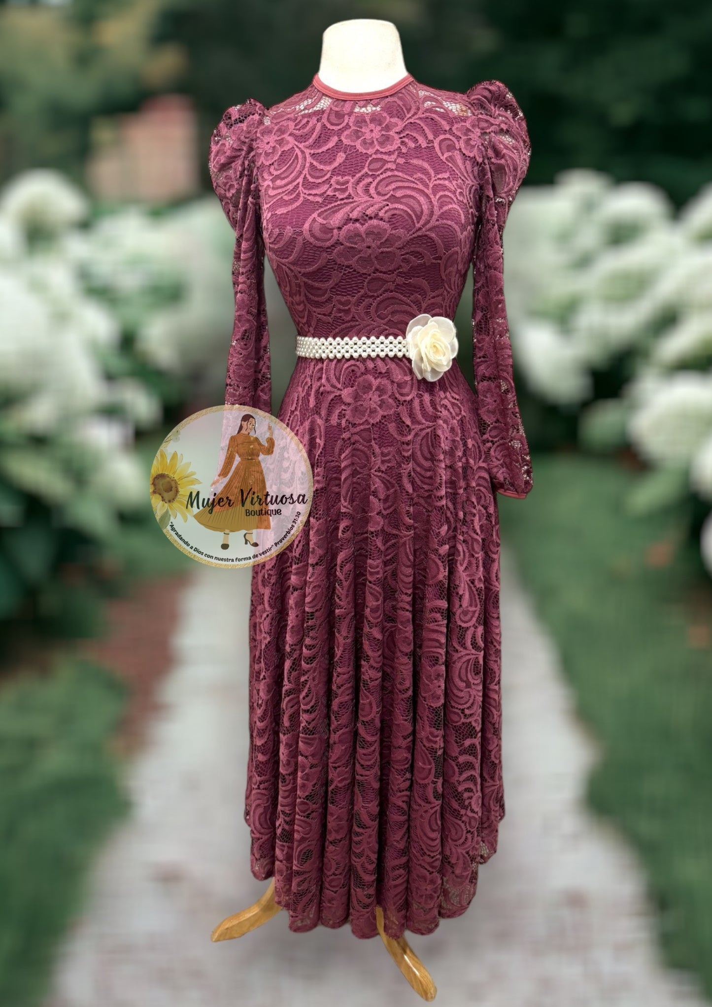 Ophelia Mauve Lace Dress