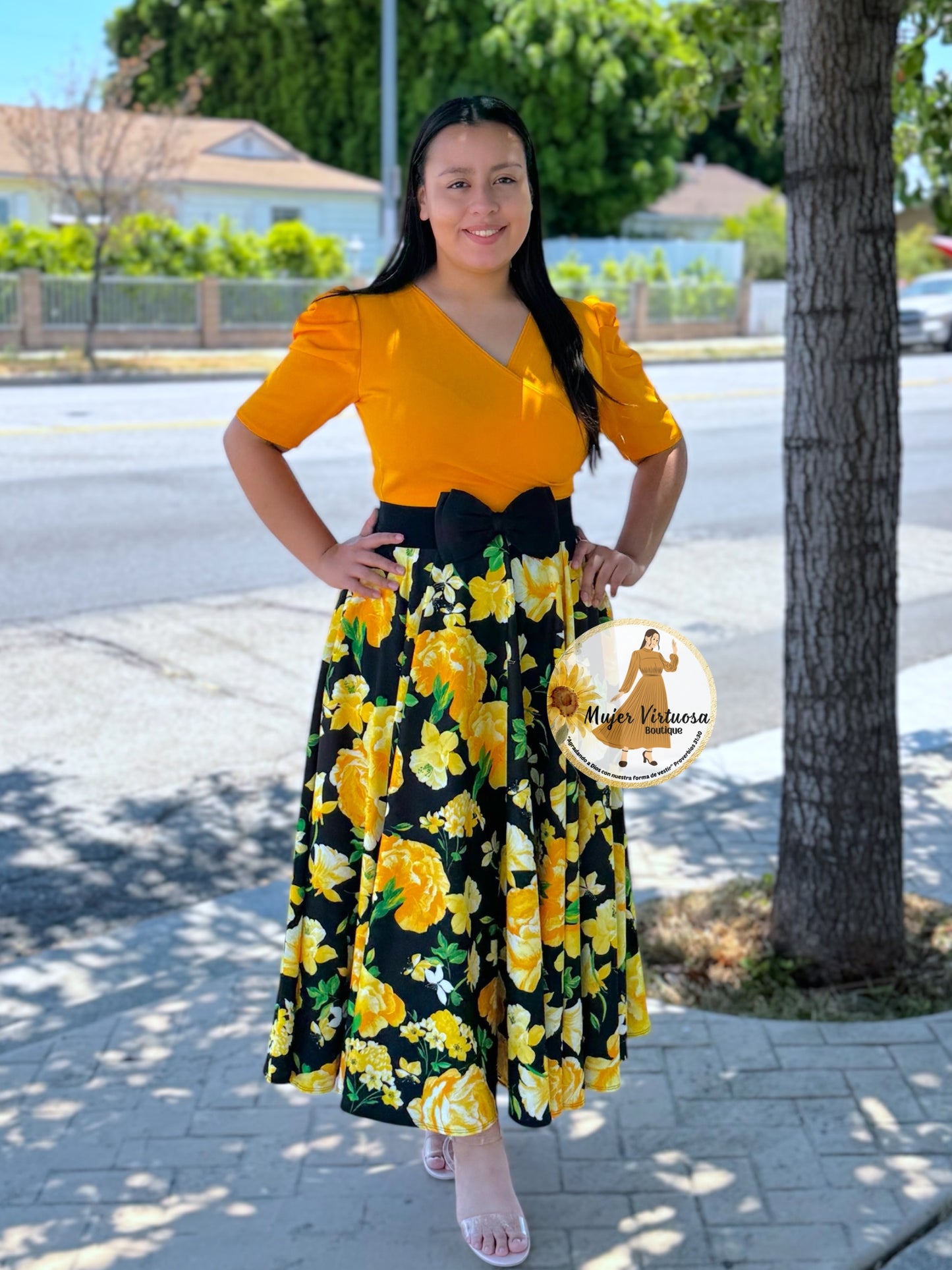 Susan Mango/Black Floral Dress