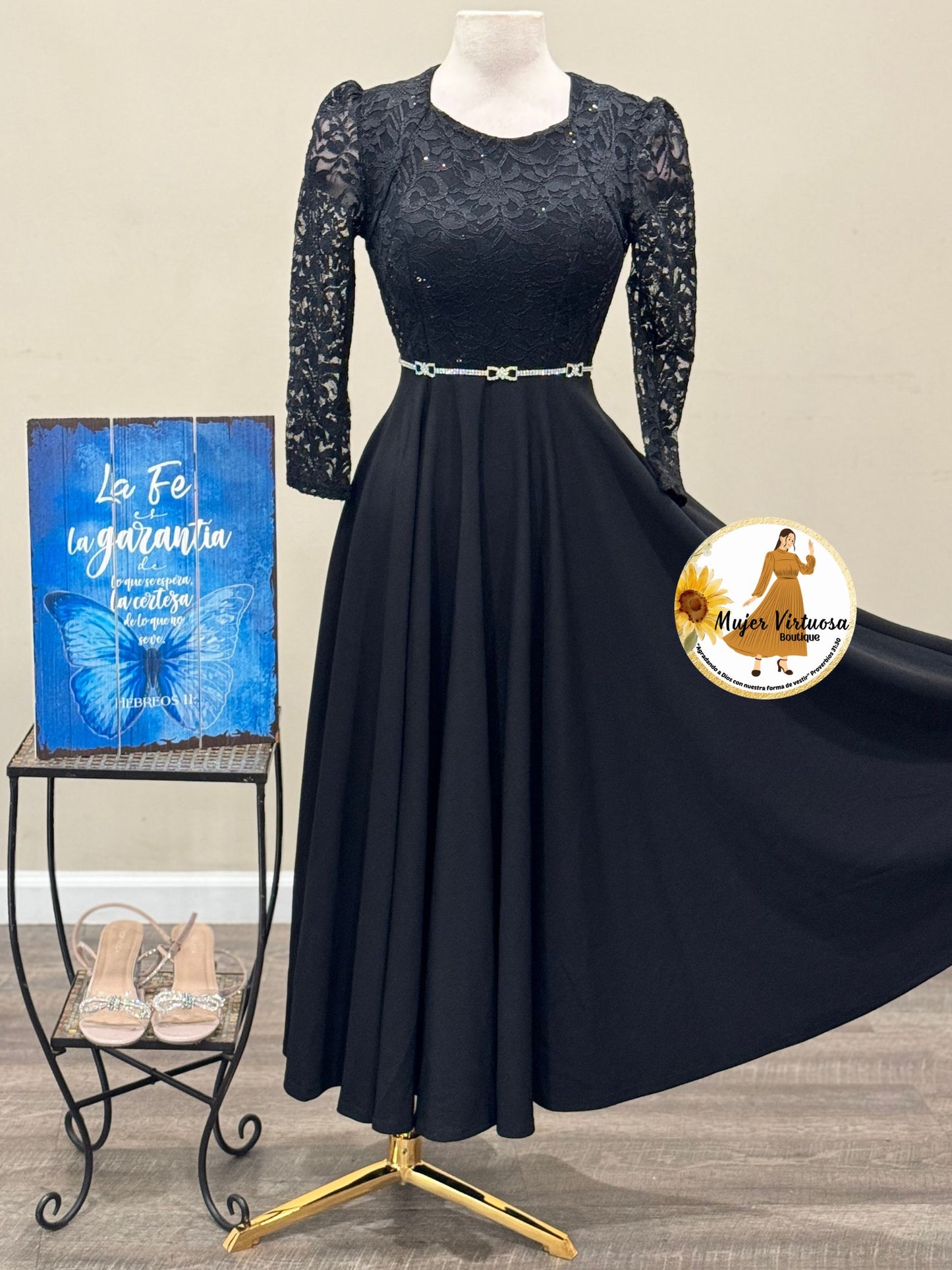 Isabelle Black Elegant Dress
