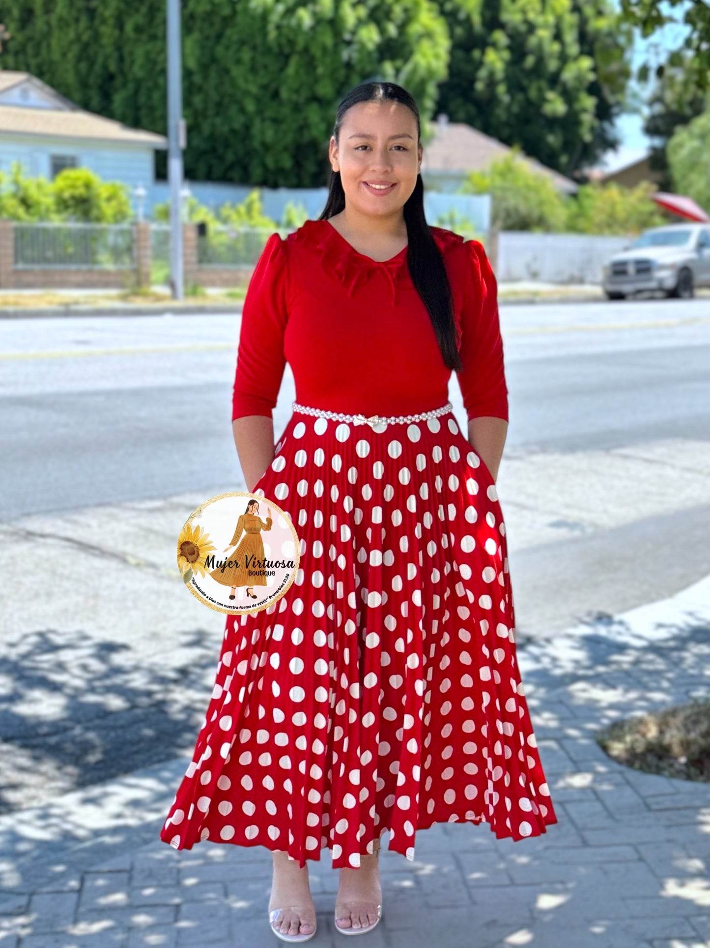 Francesca Red Polka Dot Dress