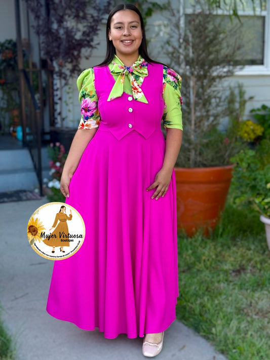 Sara Hot Pink Vest Overall