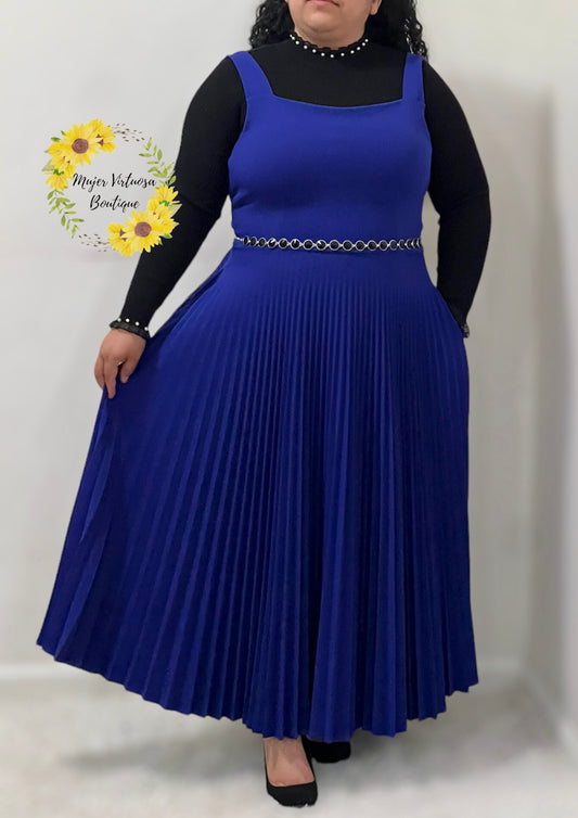 Royal Blue Pleated Overall