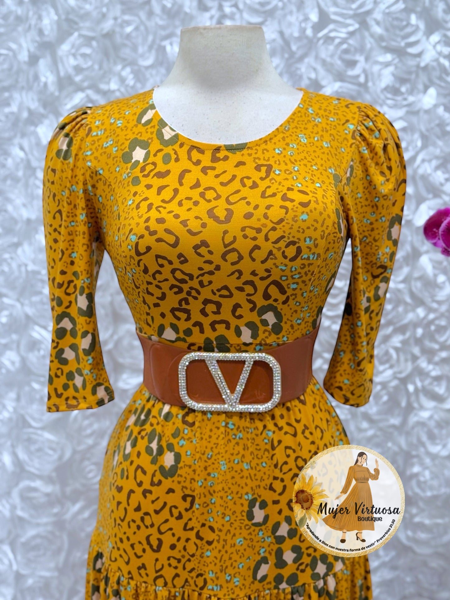 “Sunny days” Mustard Animal Print Dress