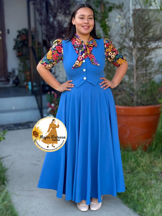 Sara Denim Blue Vest Overall