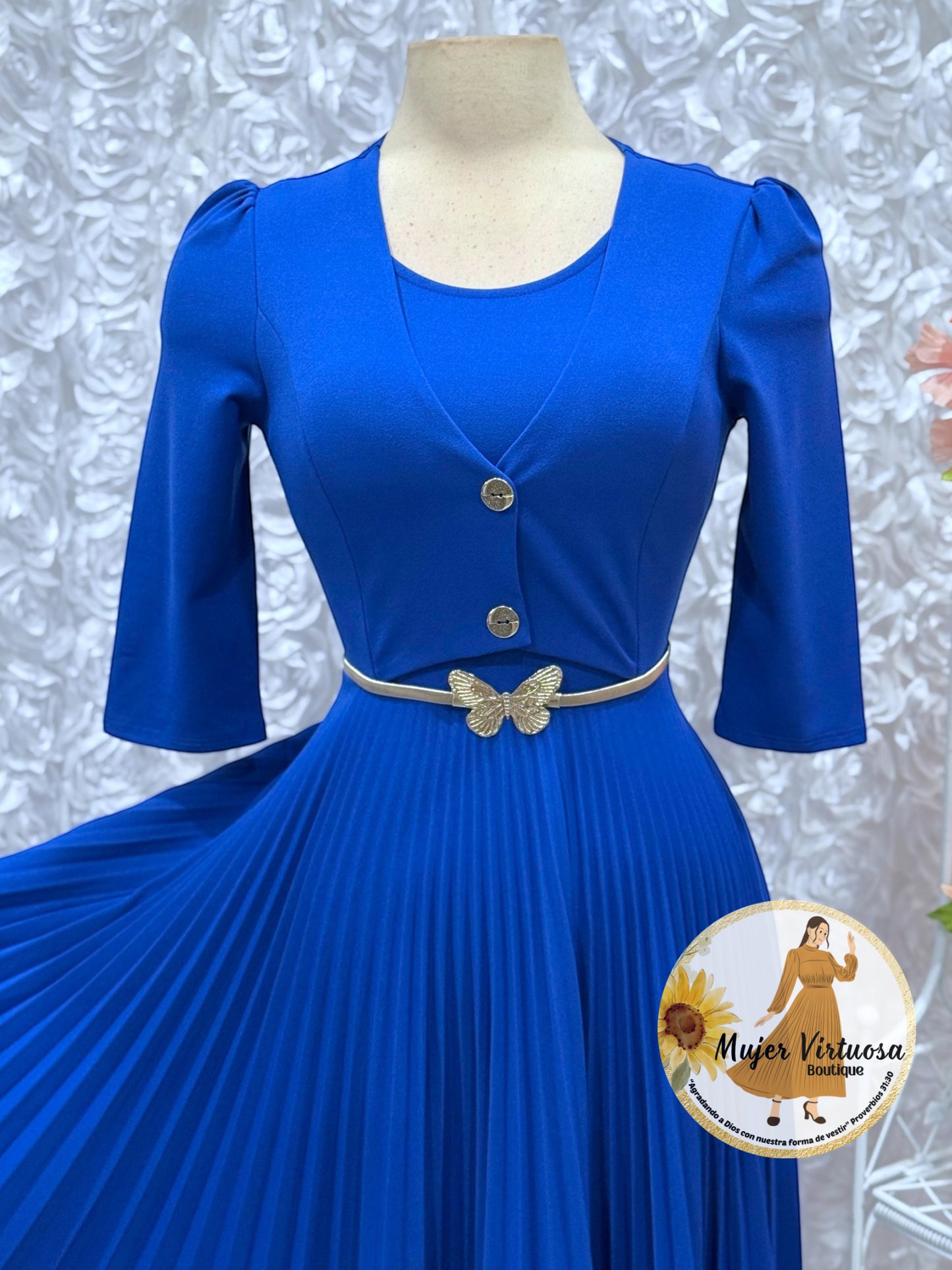 Milena Royal Blue Blazer Midi Dress