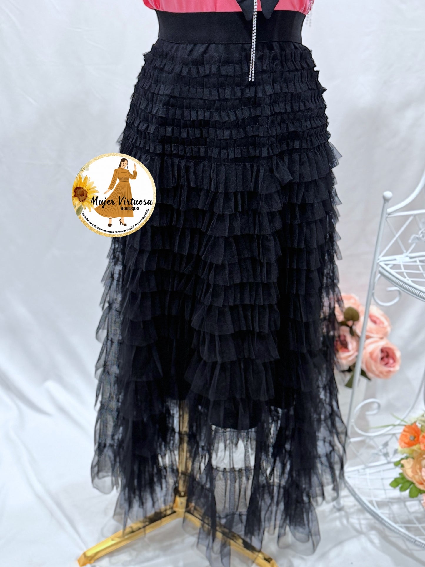 Black Tulle Maxi Skirt