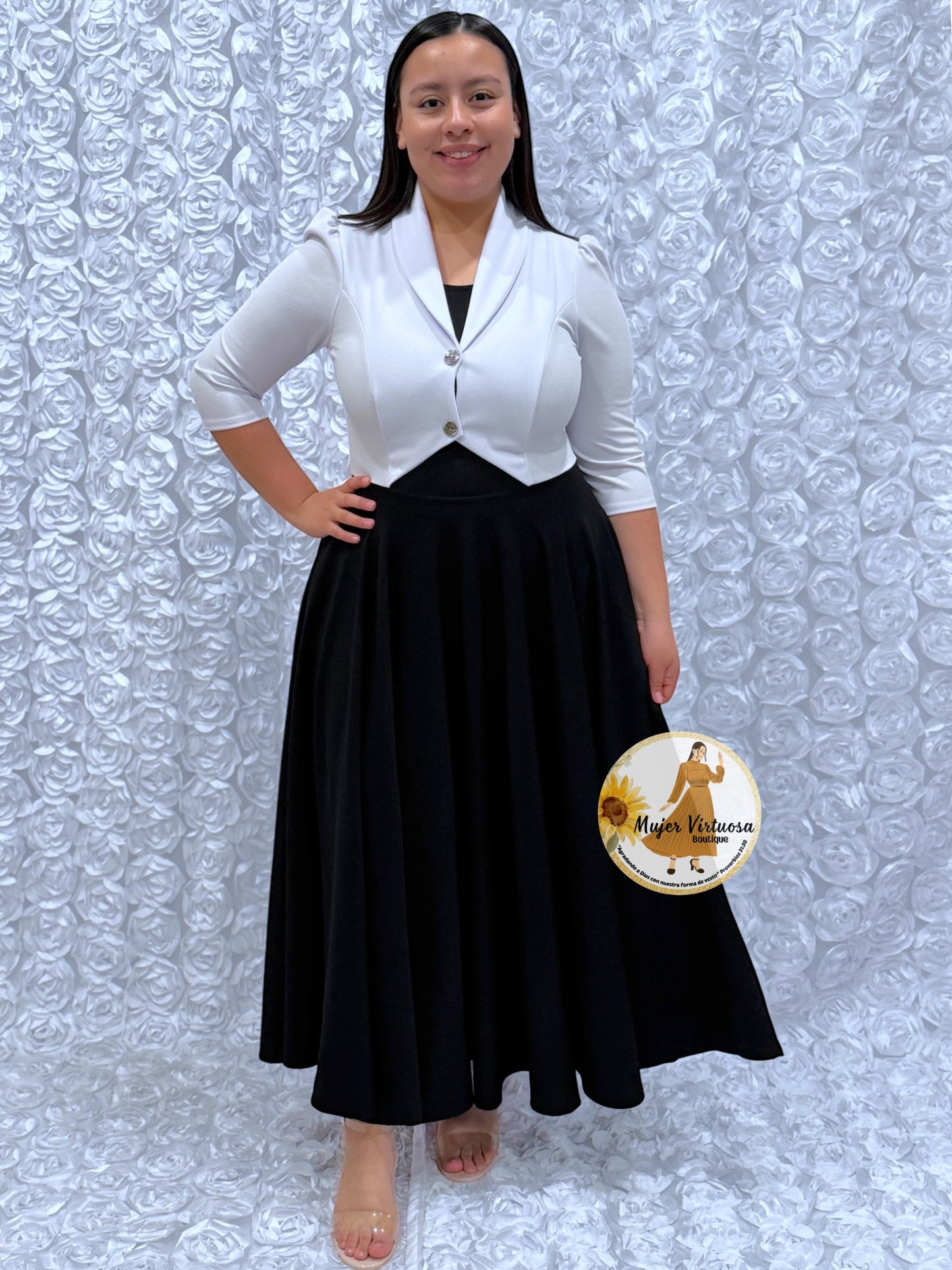 Mily White & Black Dress
