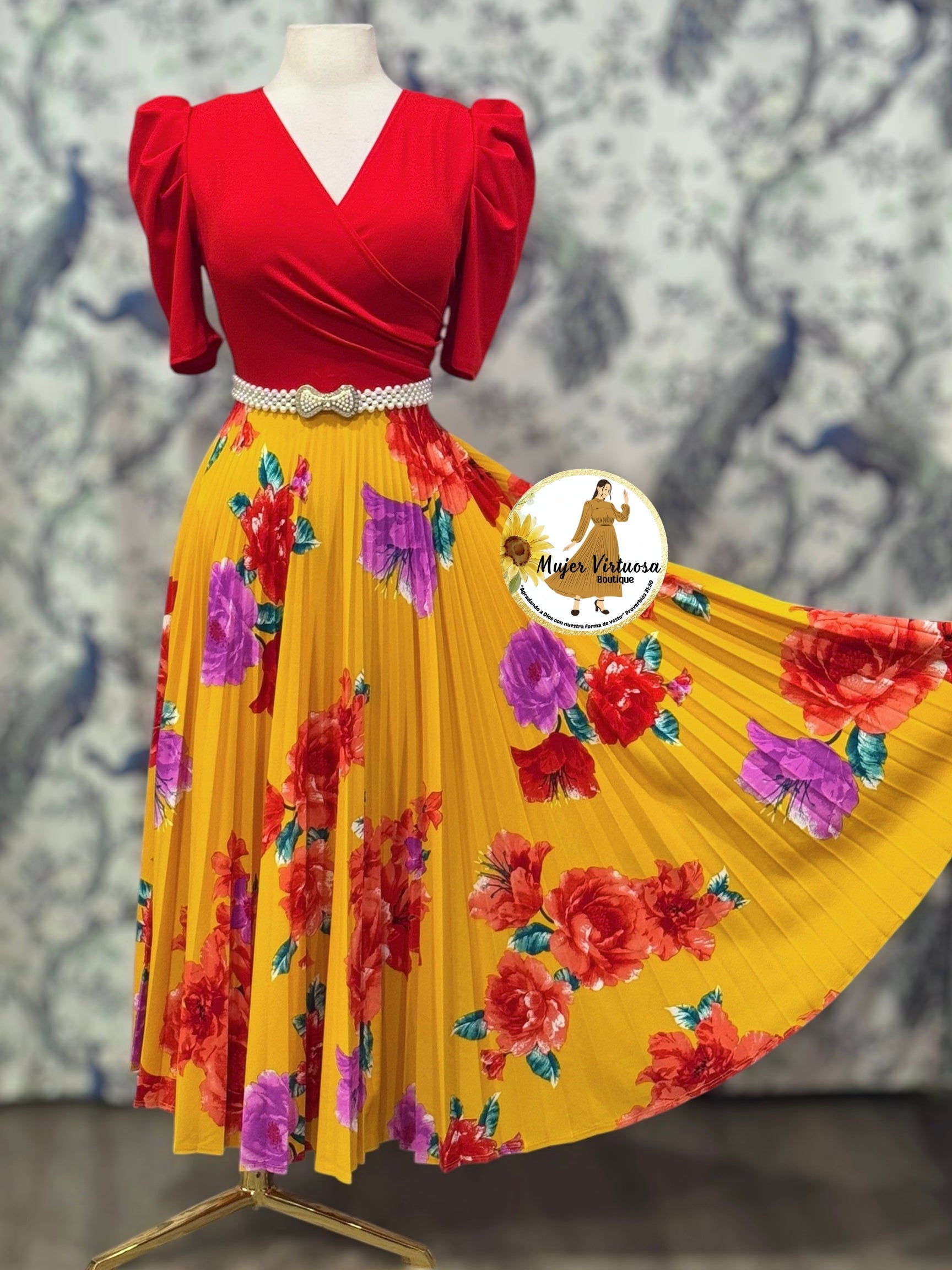 Yellow Floral Pleated Dress Black Yellow Printed Pleated Dress Yellow Floral Pleated Dress Black Yellow Printed Pleated Dress