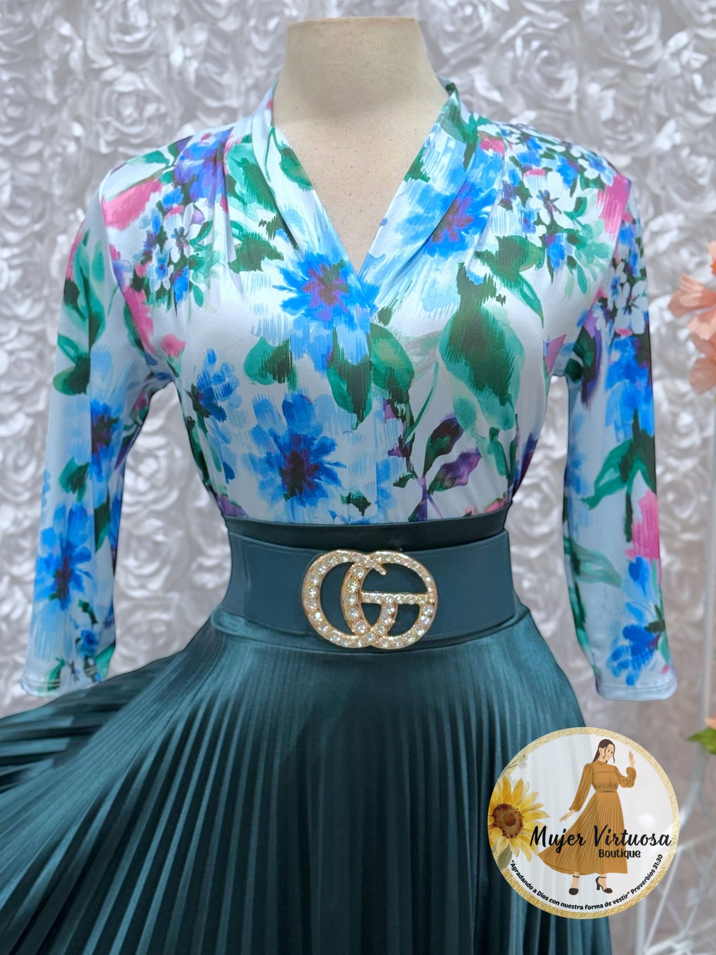 Emerald Green Pleated Skirt
